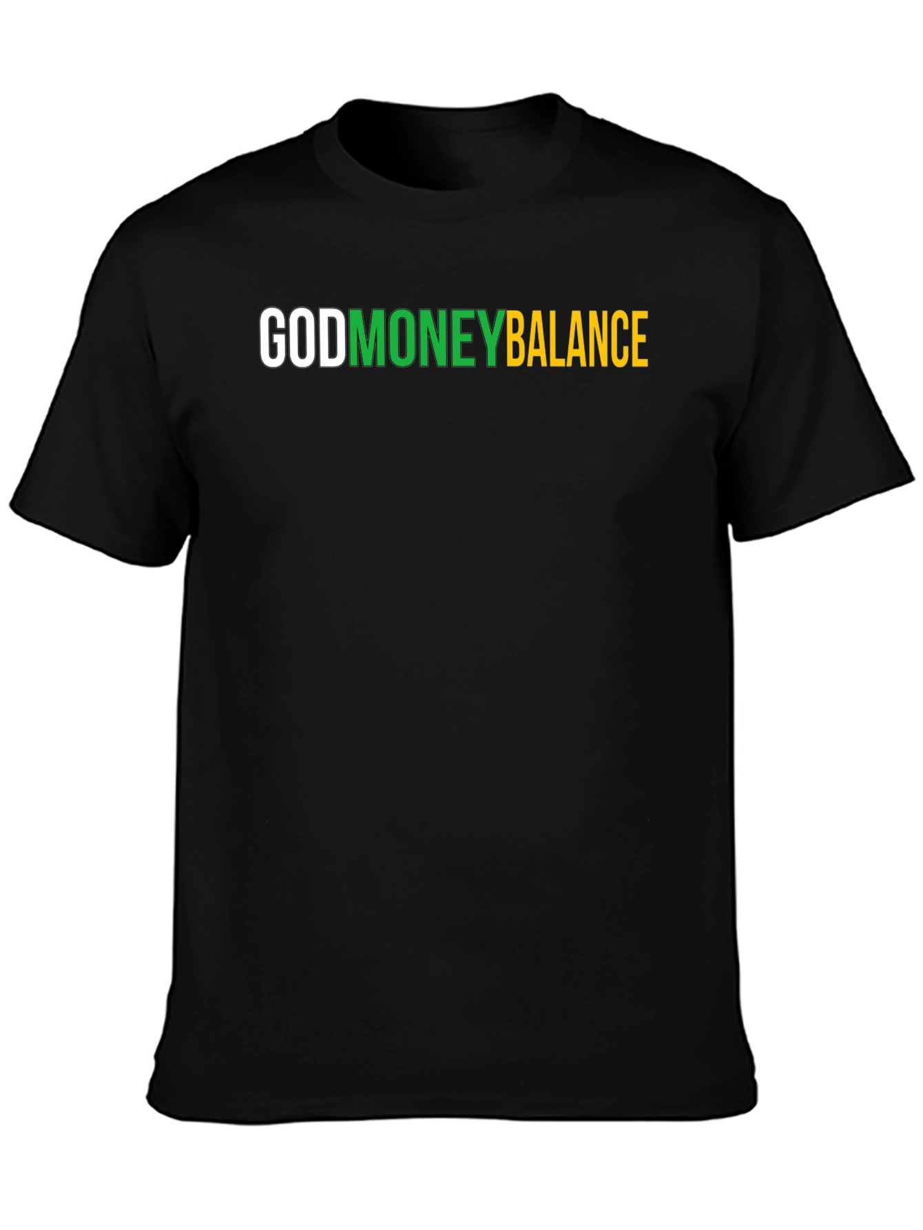 Black God Money Balance Graphic Tee - Stylish Black T-Shirt view 3