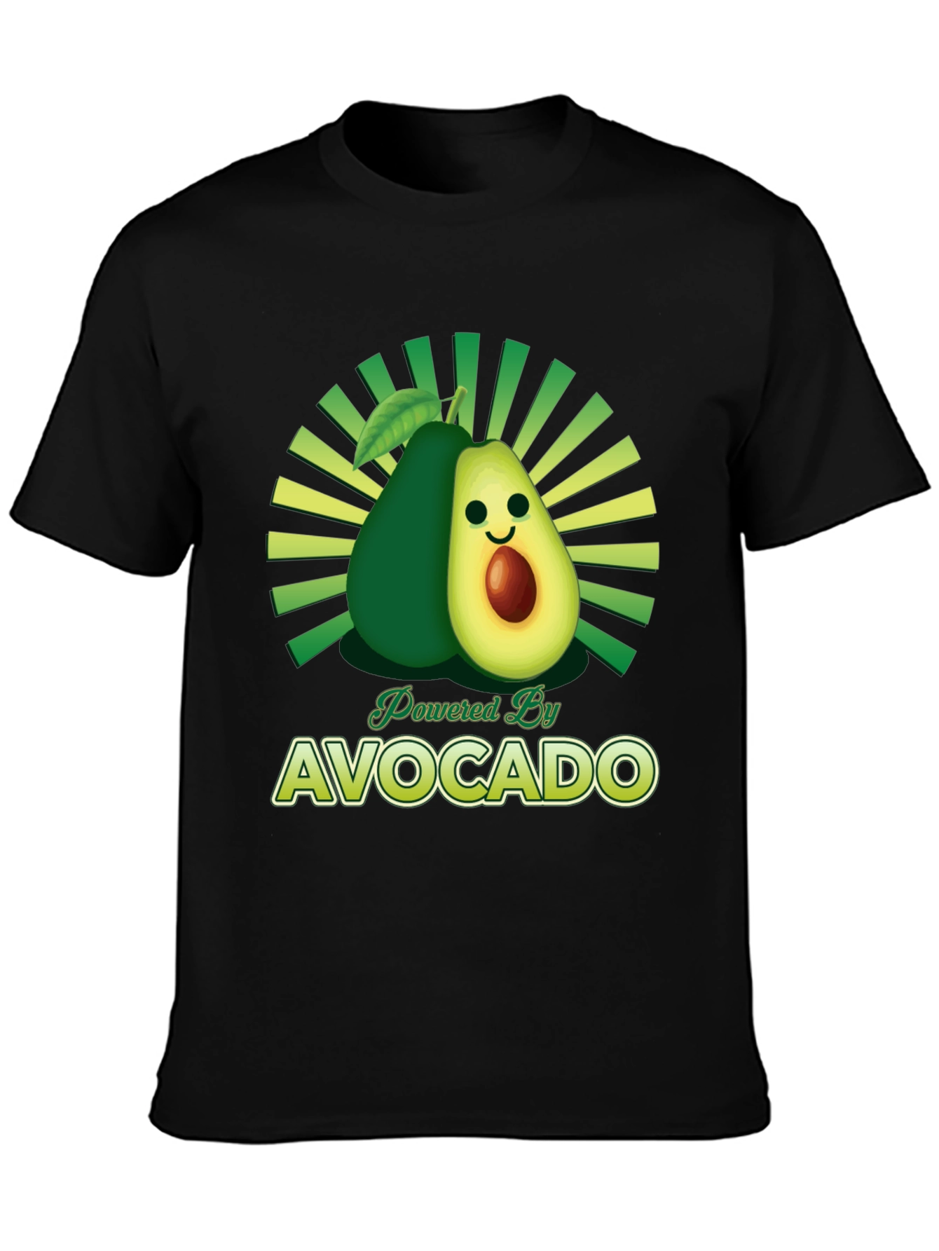 Black Powered by Avocado Graphic T-Shirt view 3