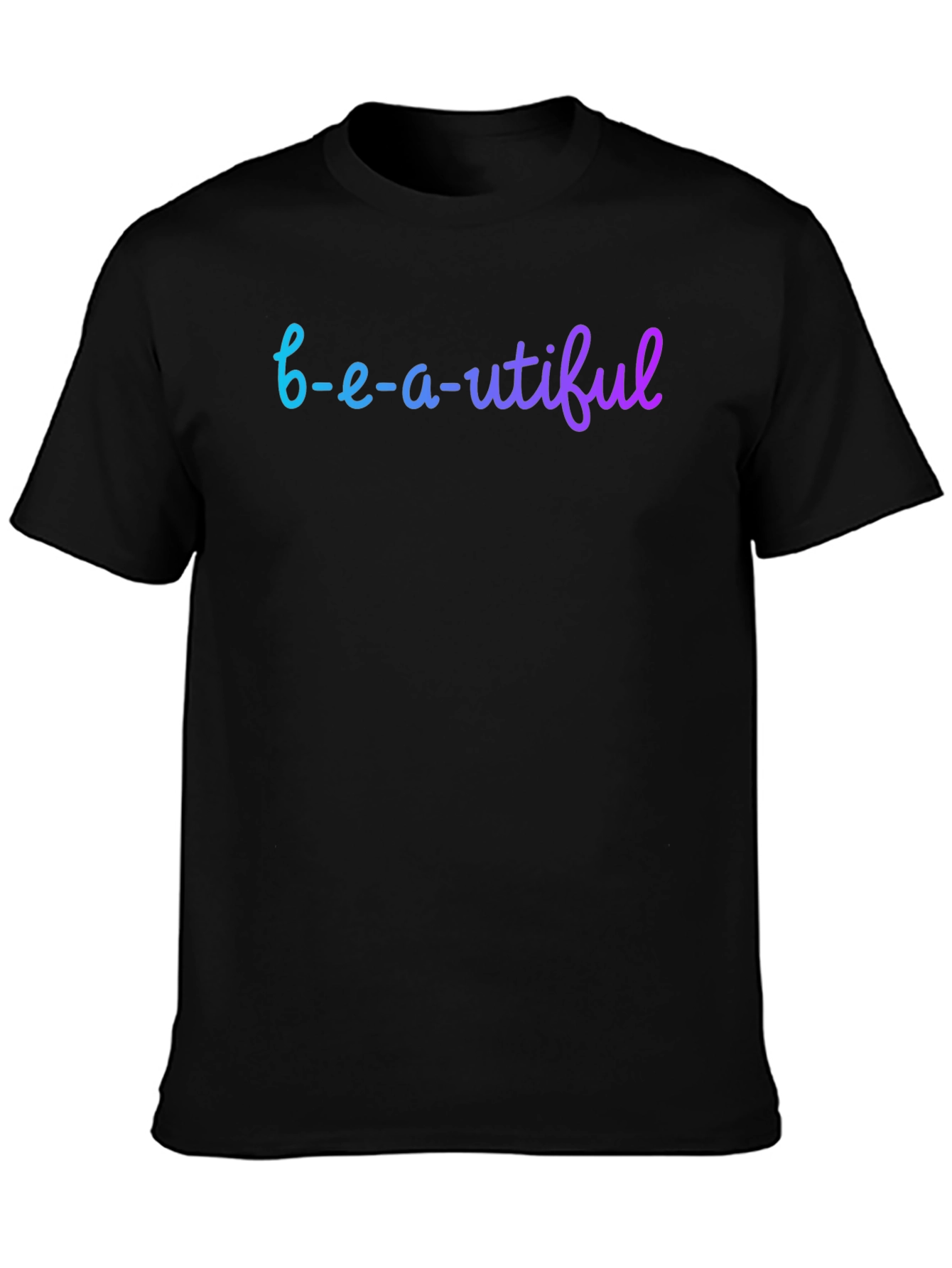 Black Beautiful Gradient Graphic Tee - Stylish Casual Wear view 3