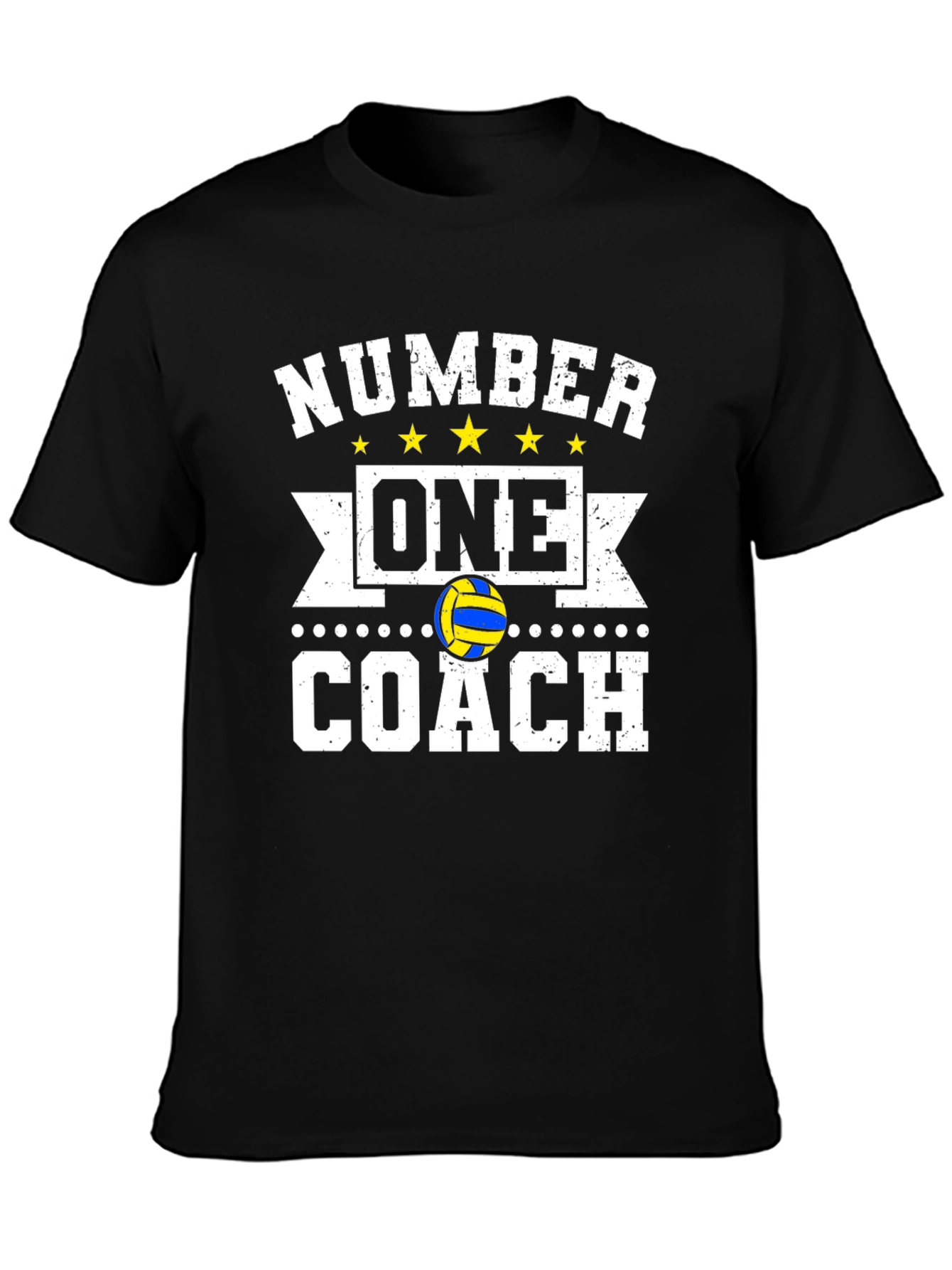 Black Number One Coach Volleyball T-Shirt view 3