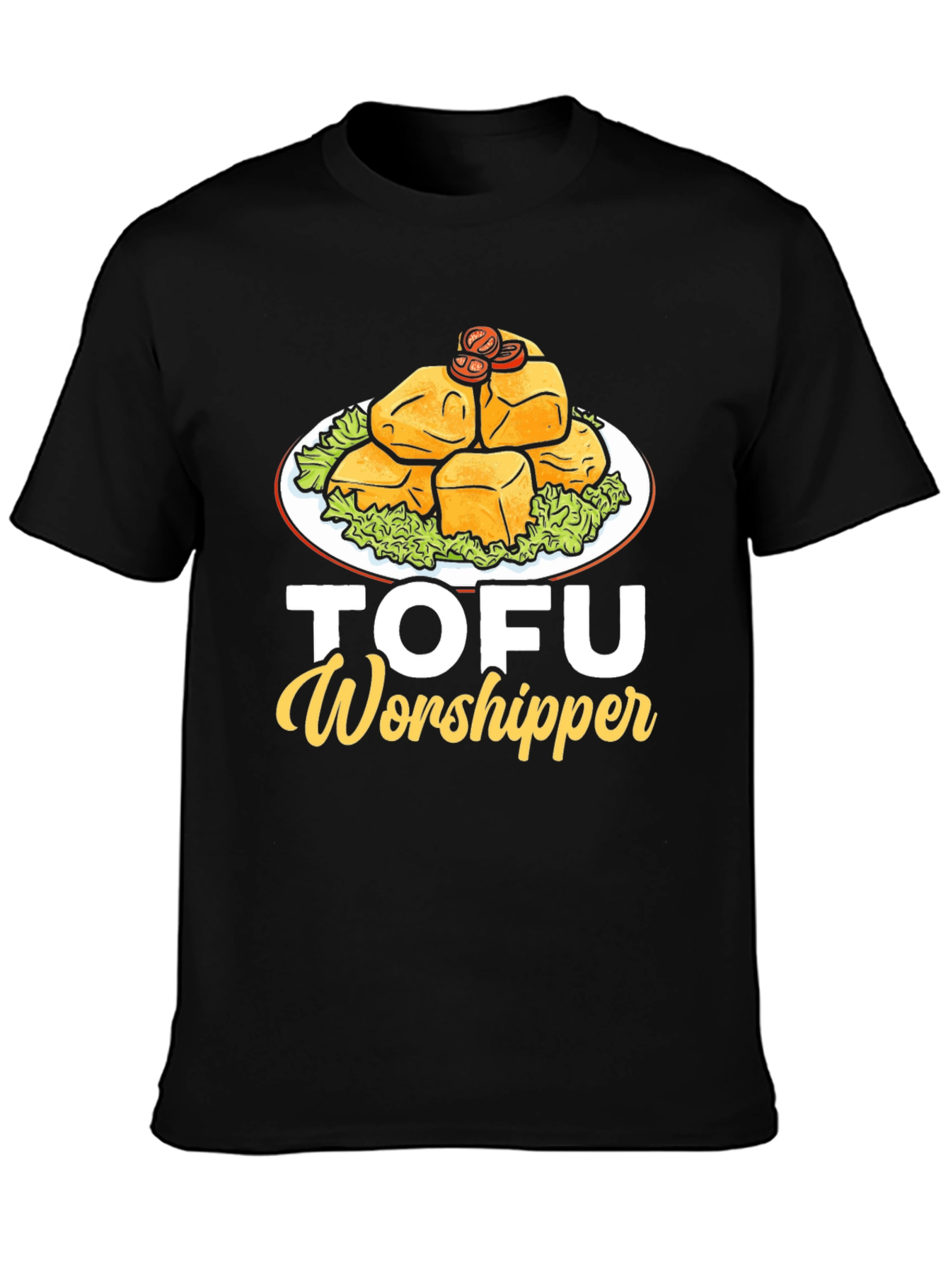 Black Tofu Worshipper Graphic T-Shirt - Vegan Friendly Apparel view 3