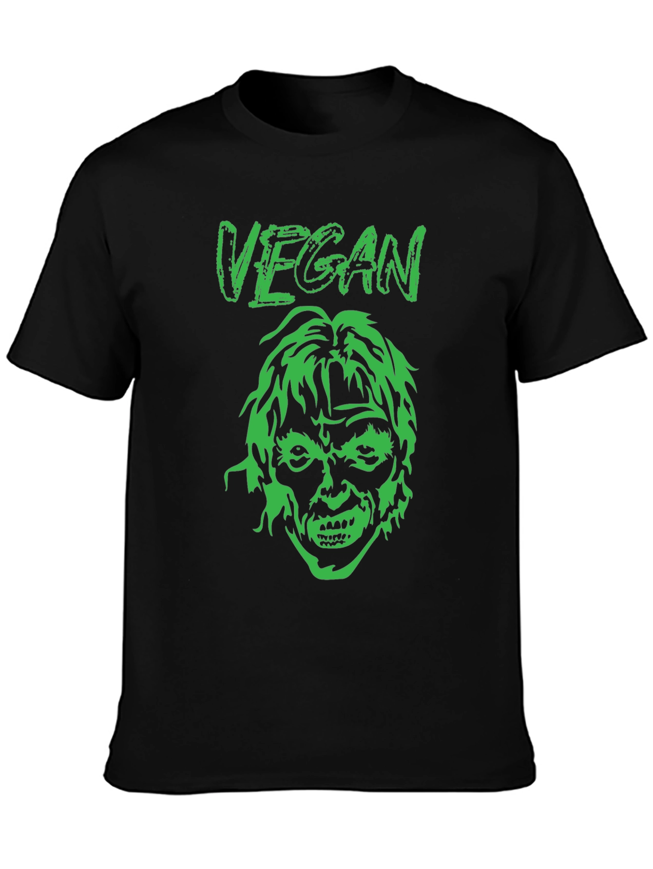 Black Vegan Zombie Graphic Tee - Black view 3