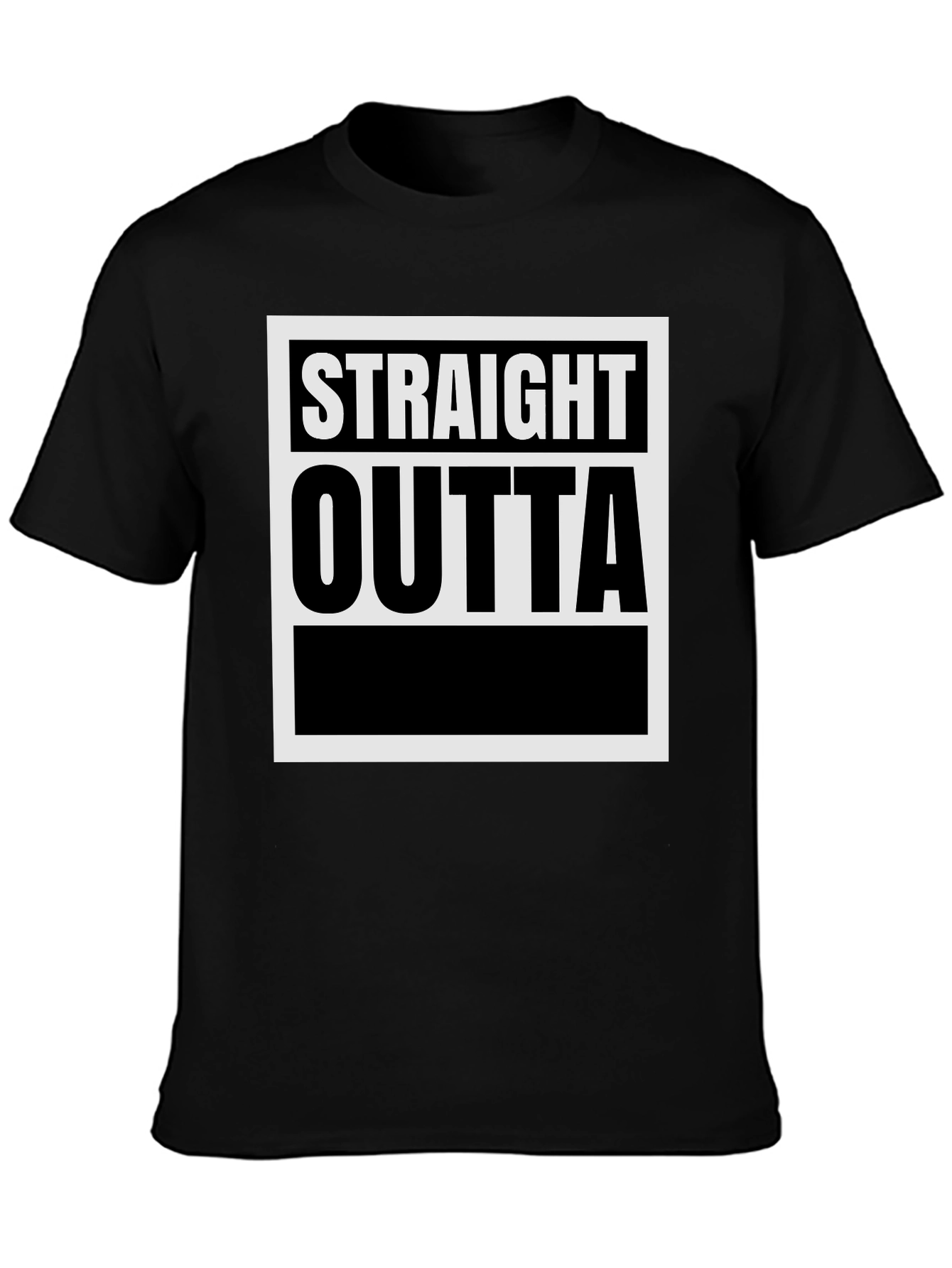 Black Straight Outta T-Shirt - Classic Graphic Tee view 3