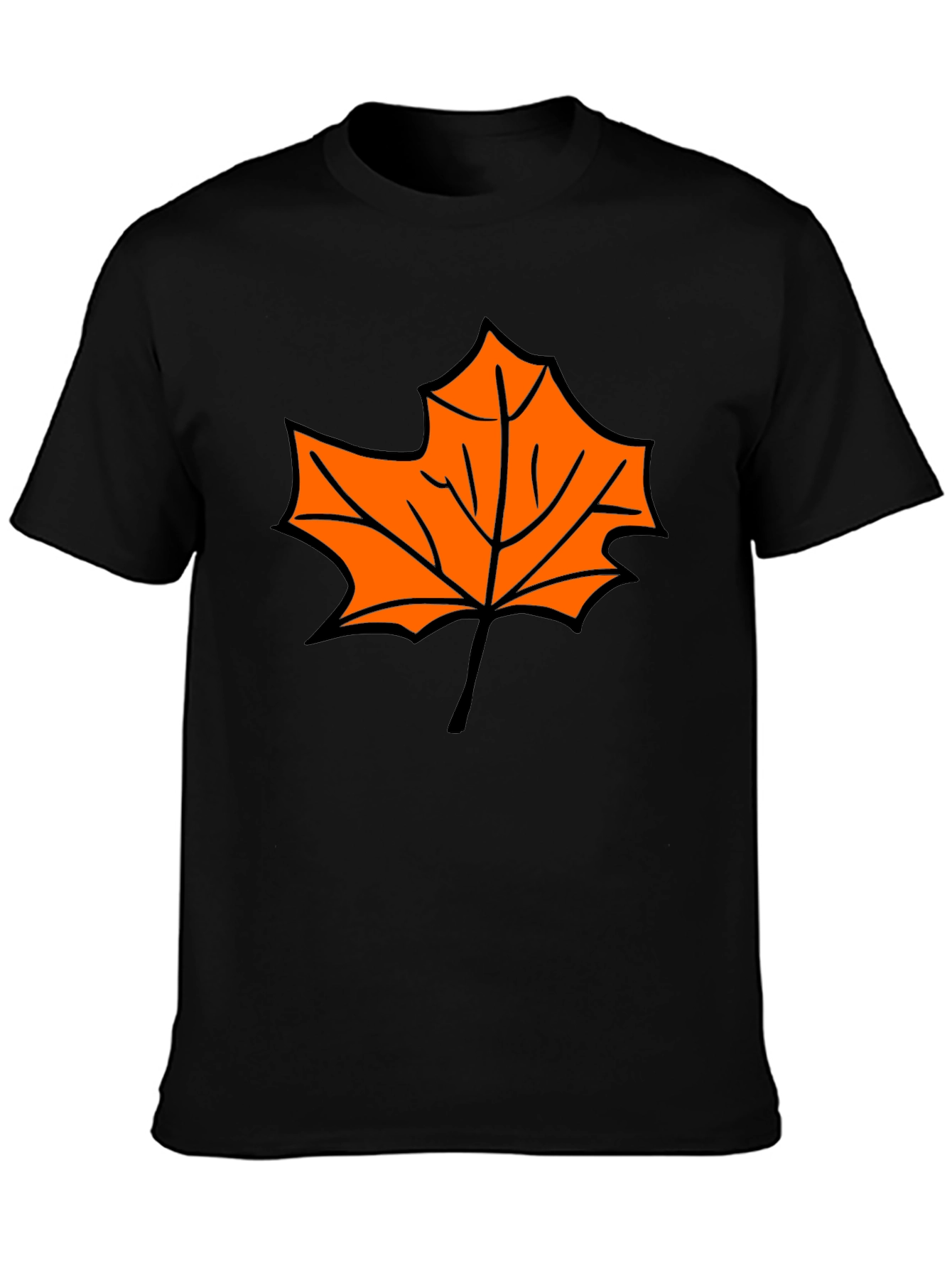 Black Maple Leaf Graphic Tee - Black Casual Shirt view 3