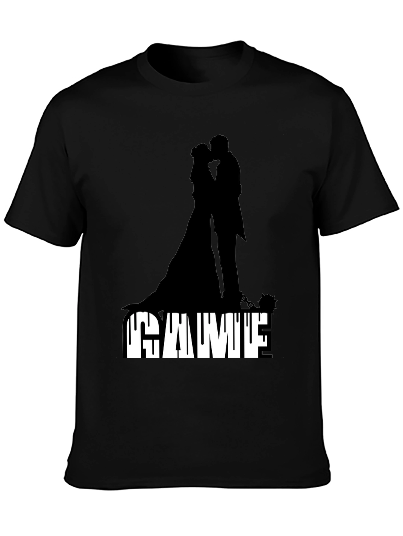 Black Gamufe Wedding Silhouette Graphic Tee - Black view 3
