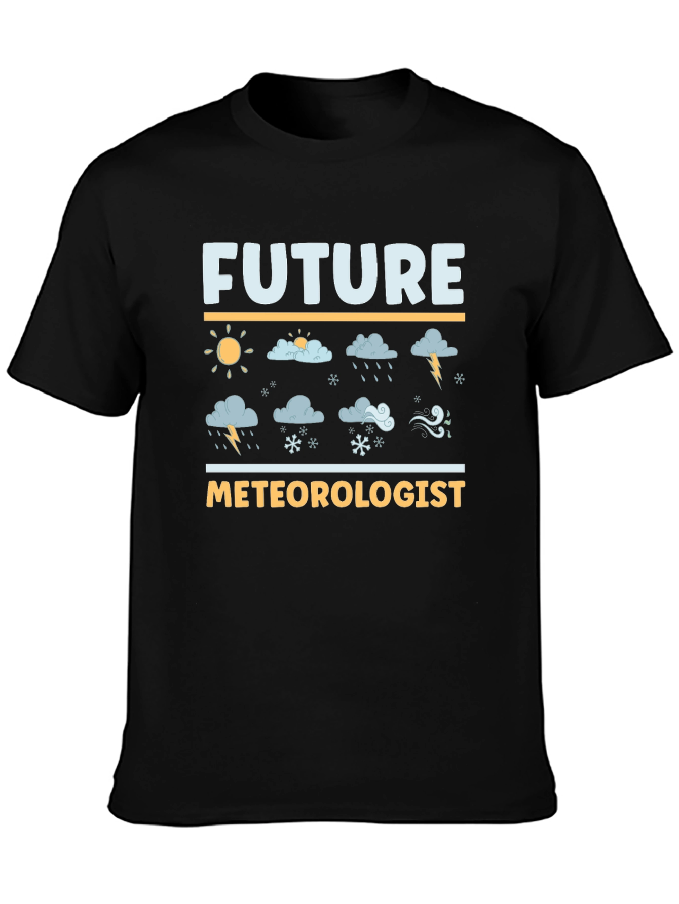 Black Future Meteorologist Graphic T-Shirt view 3
