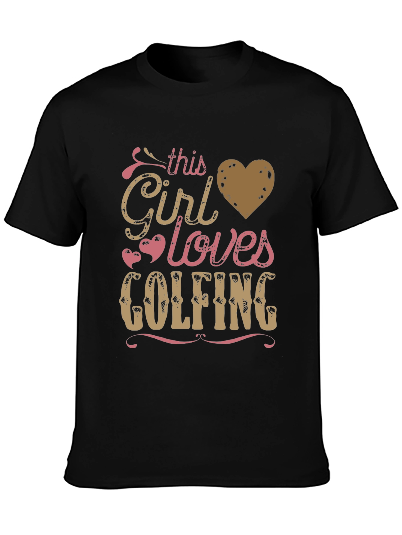 Black This Girl Loves Golfing Tee - Black view 3