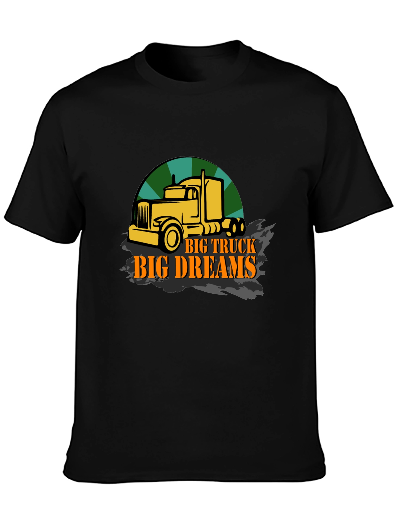 Black Big Truck Big Dreams Black Graphic T-Shirt view 3