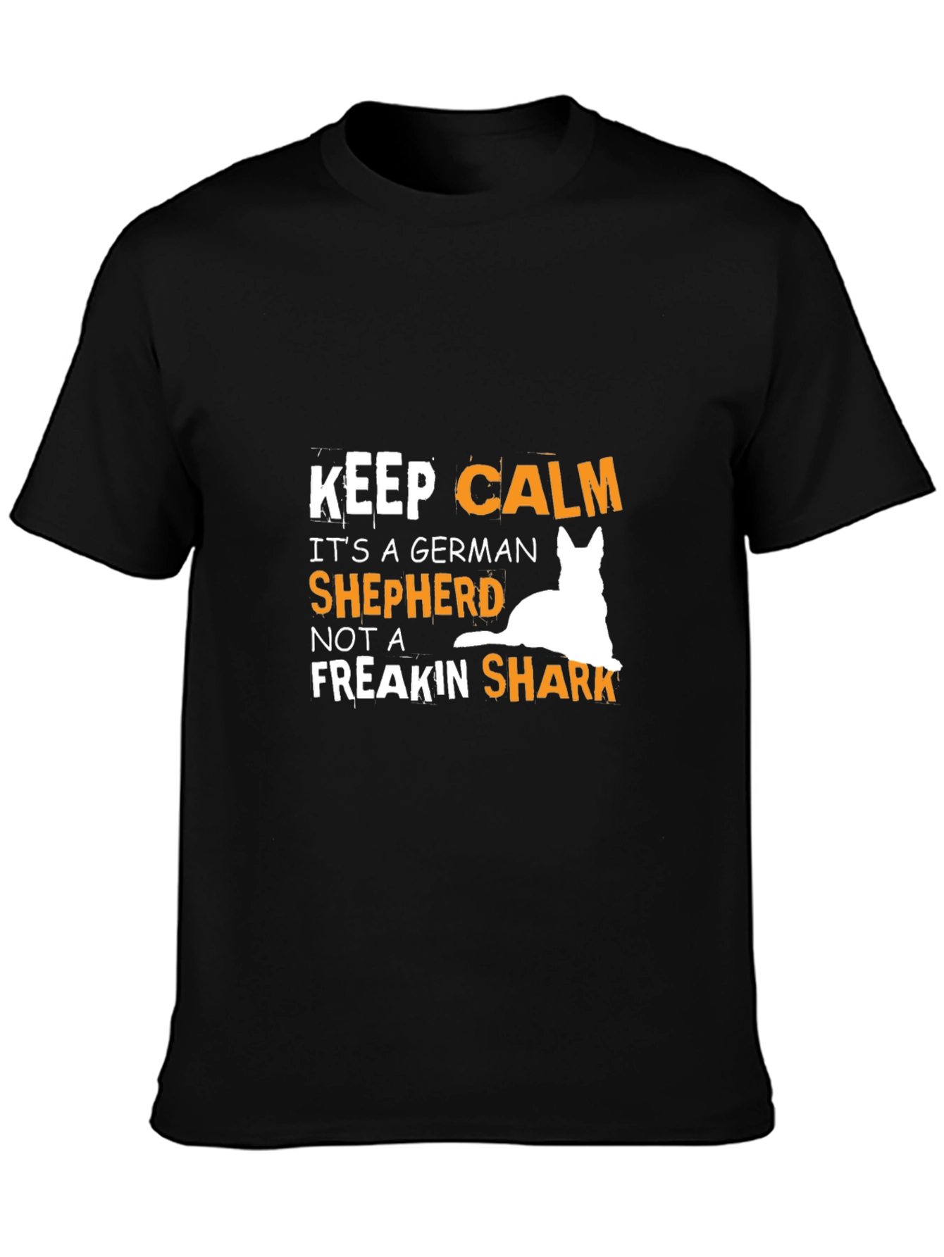 Black Keep Calm German Shepherd T-Shirt view 3