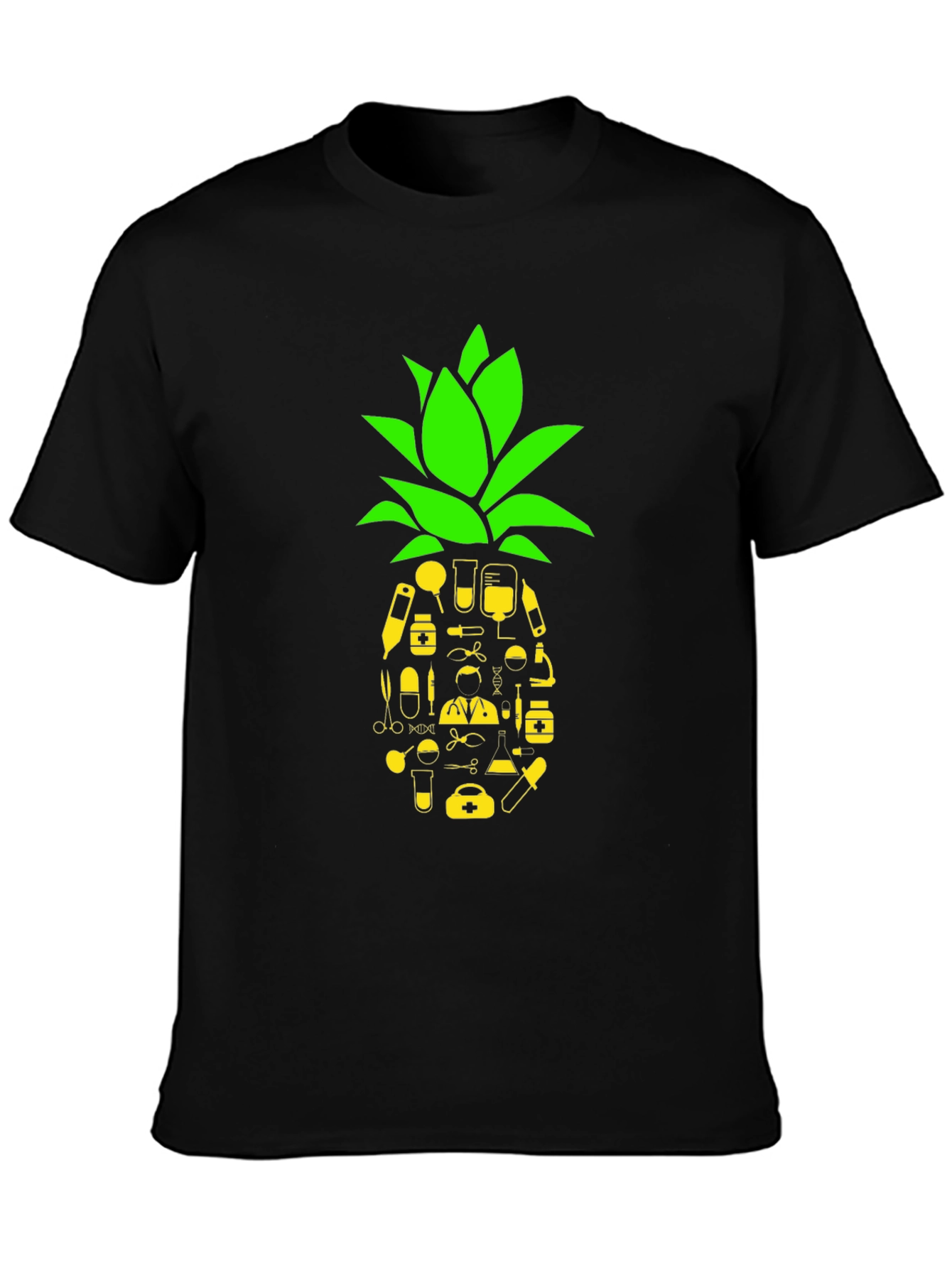 Black Medical Pineapple Graphic Tee view 3