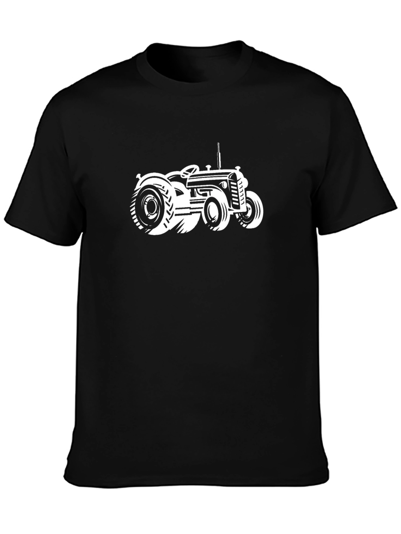 Black Classic Tractor Graphic Tee - Black Cotton view 3