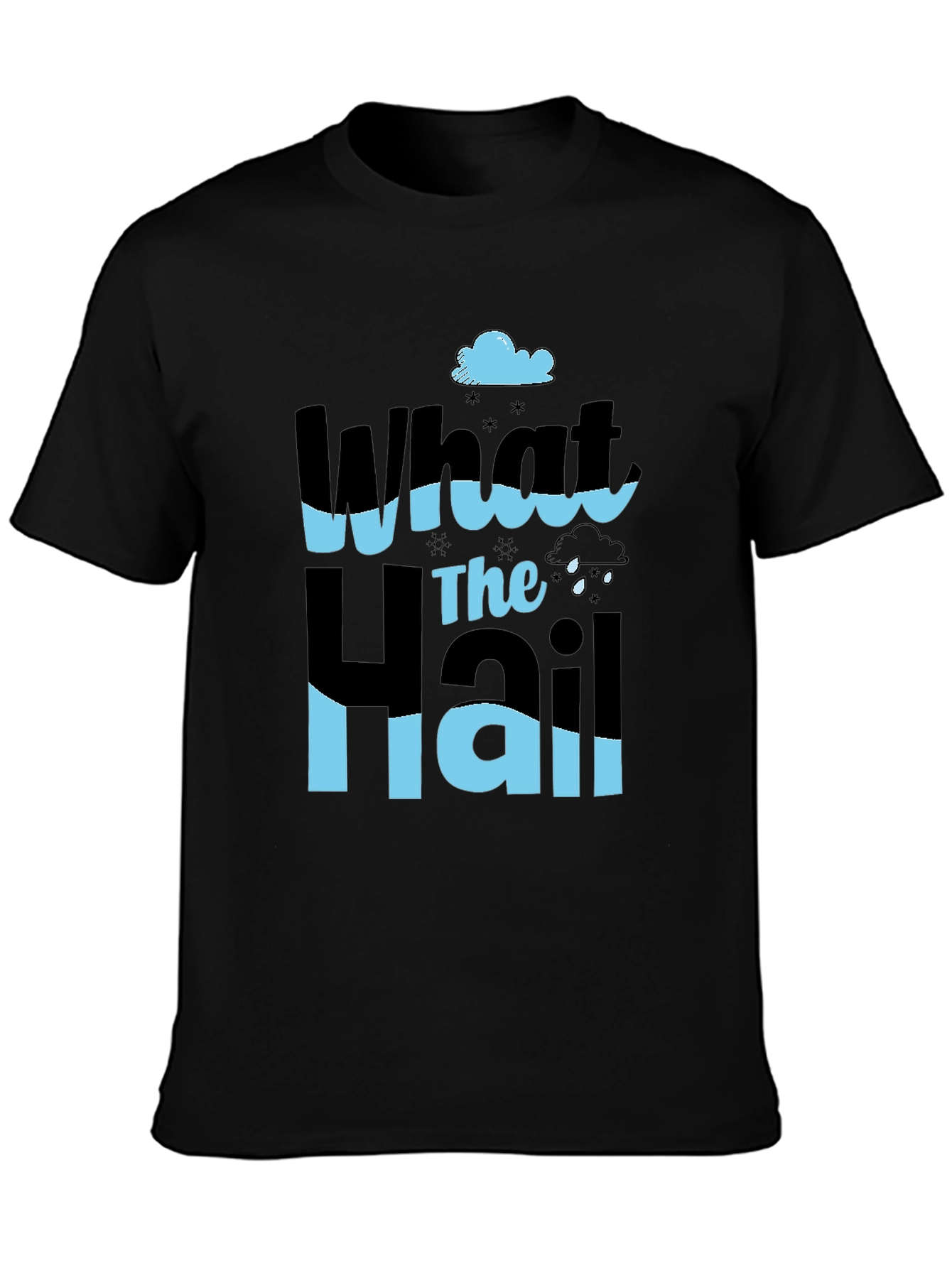 Black What the Hail T-Shirt - Weather Pun Tee view 3