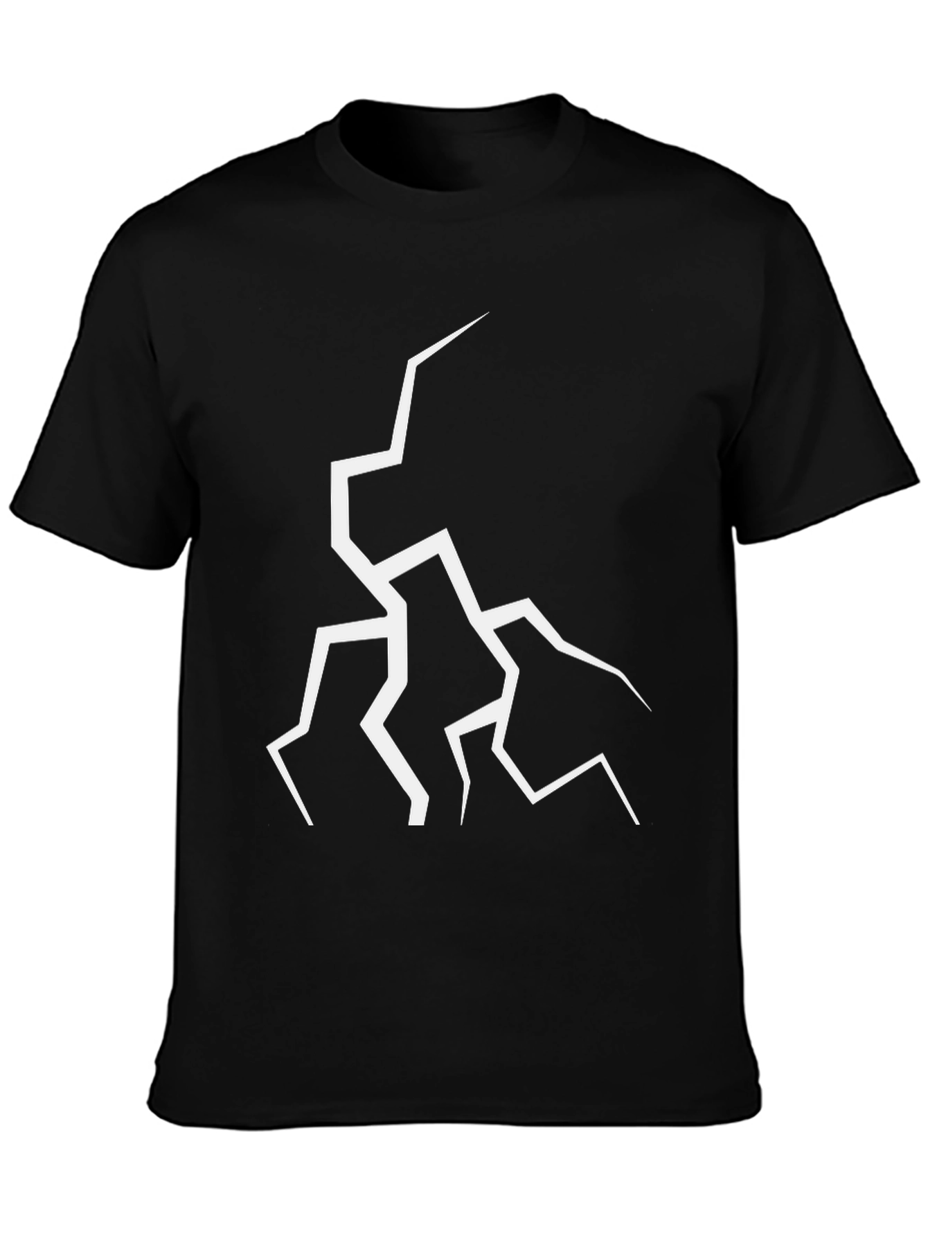 Black Cracked Design Black T-Shirt - Modern Graphic Tee view 3