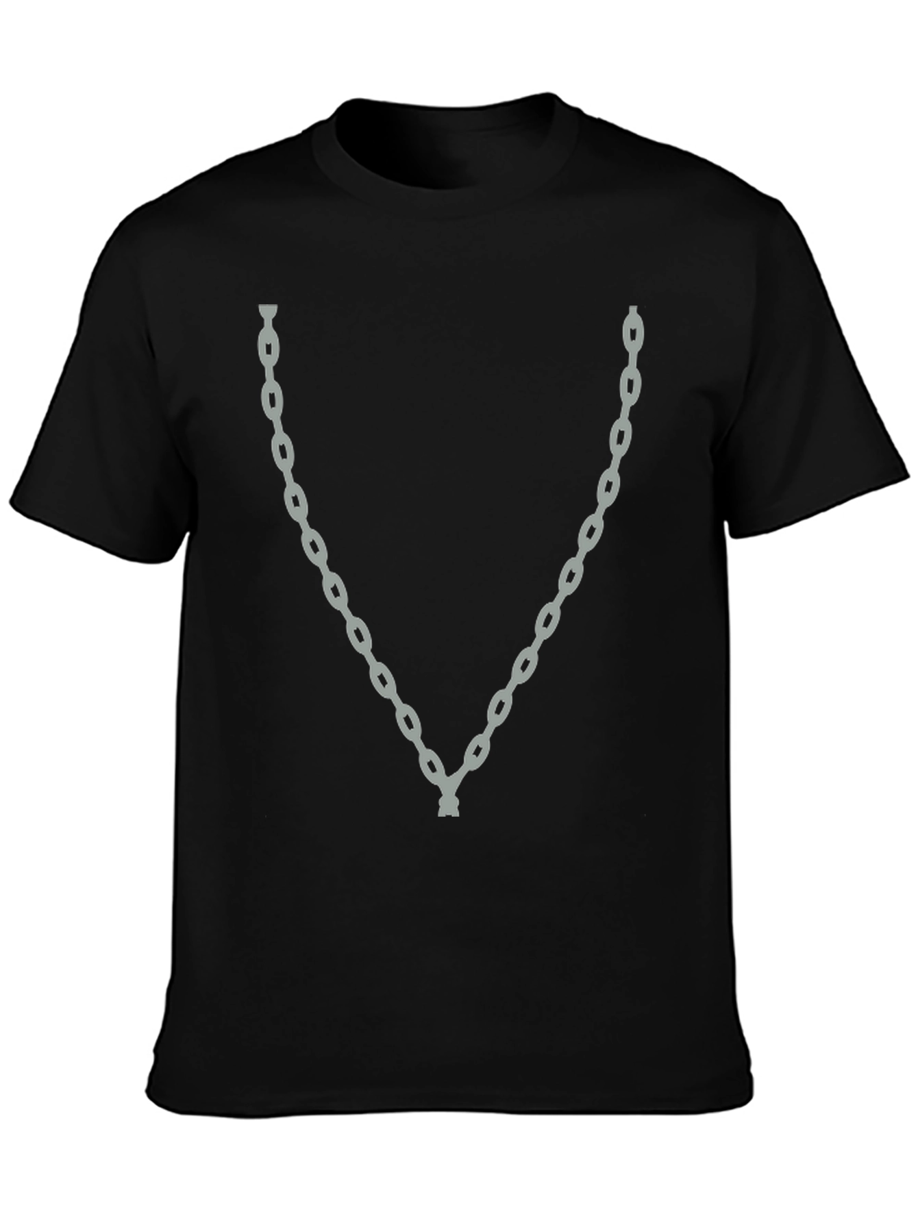 Black Chain Graphic Black T-Shirt - Cool Casual Style view 3