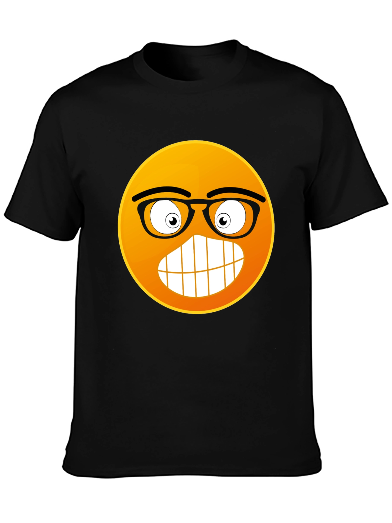 Black Nerdy Emoji Black T-Shirt: Express Yourself! view 3