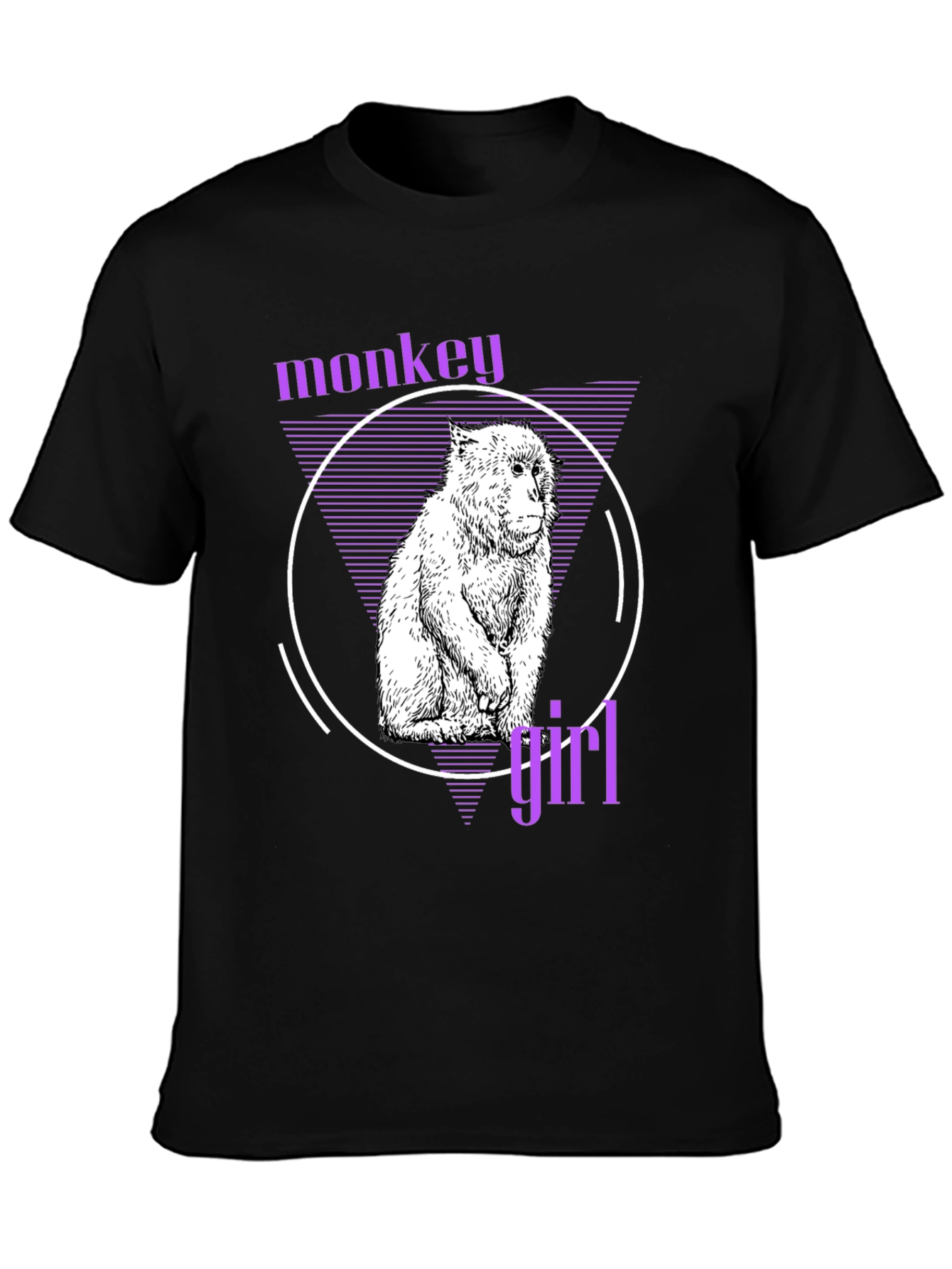 Black Monkey Girl Graphic Tee - Trendy Black T-Shirt view 3
