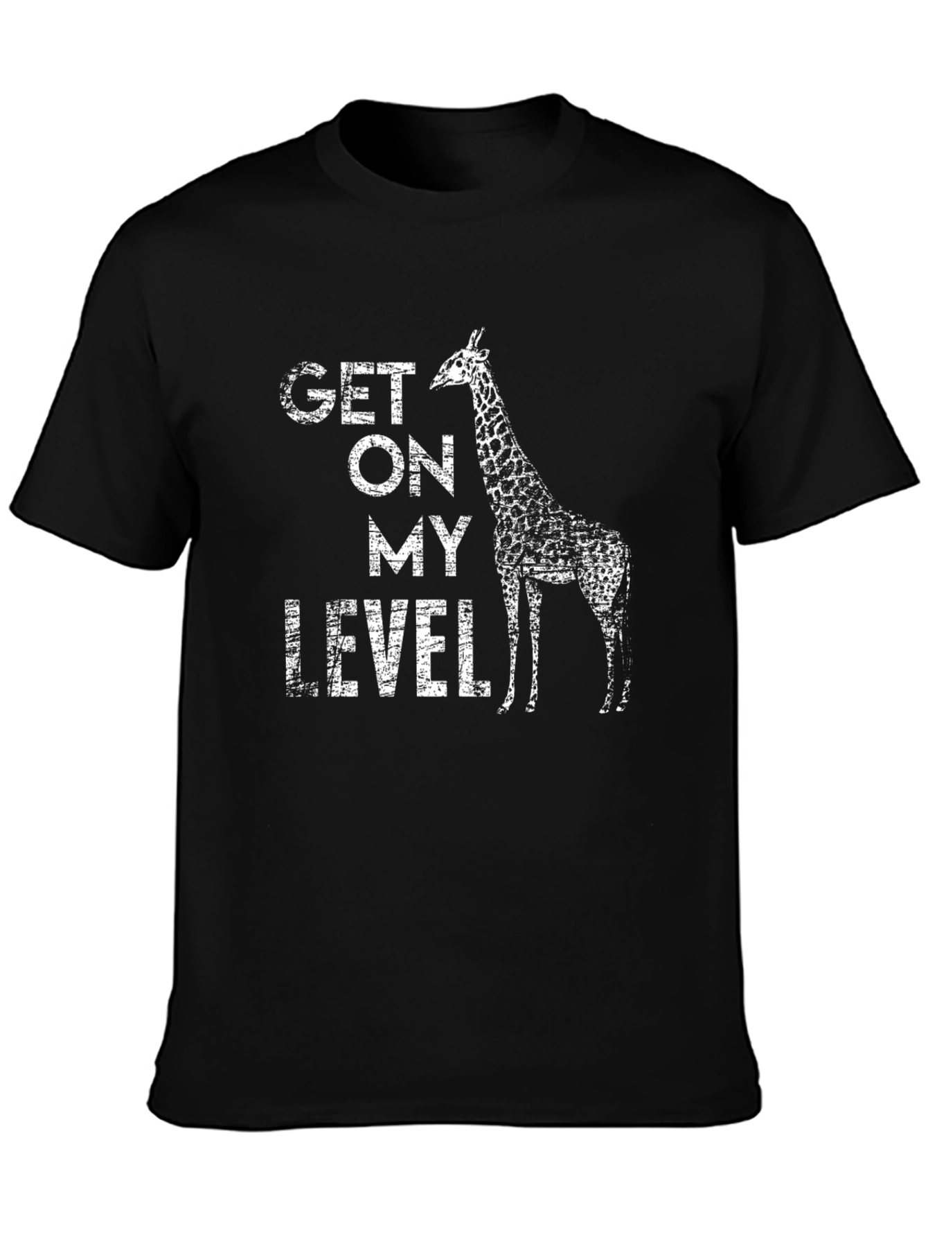 Black Get On My Level Giraffe Graphic T-Shirt view 3