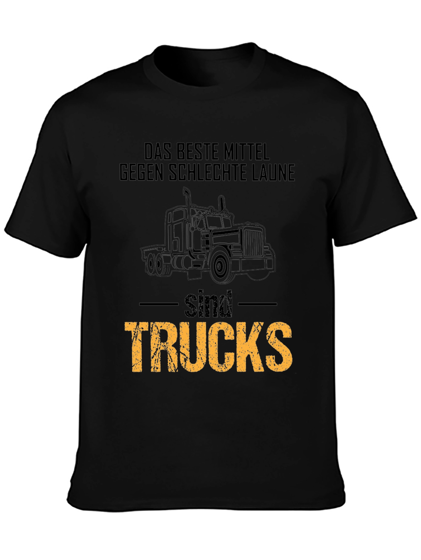 Black Trucks Solve Everything T-Shirt - Driver Humor Tee view 3
