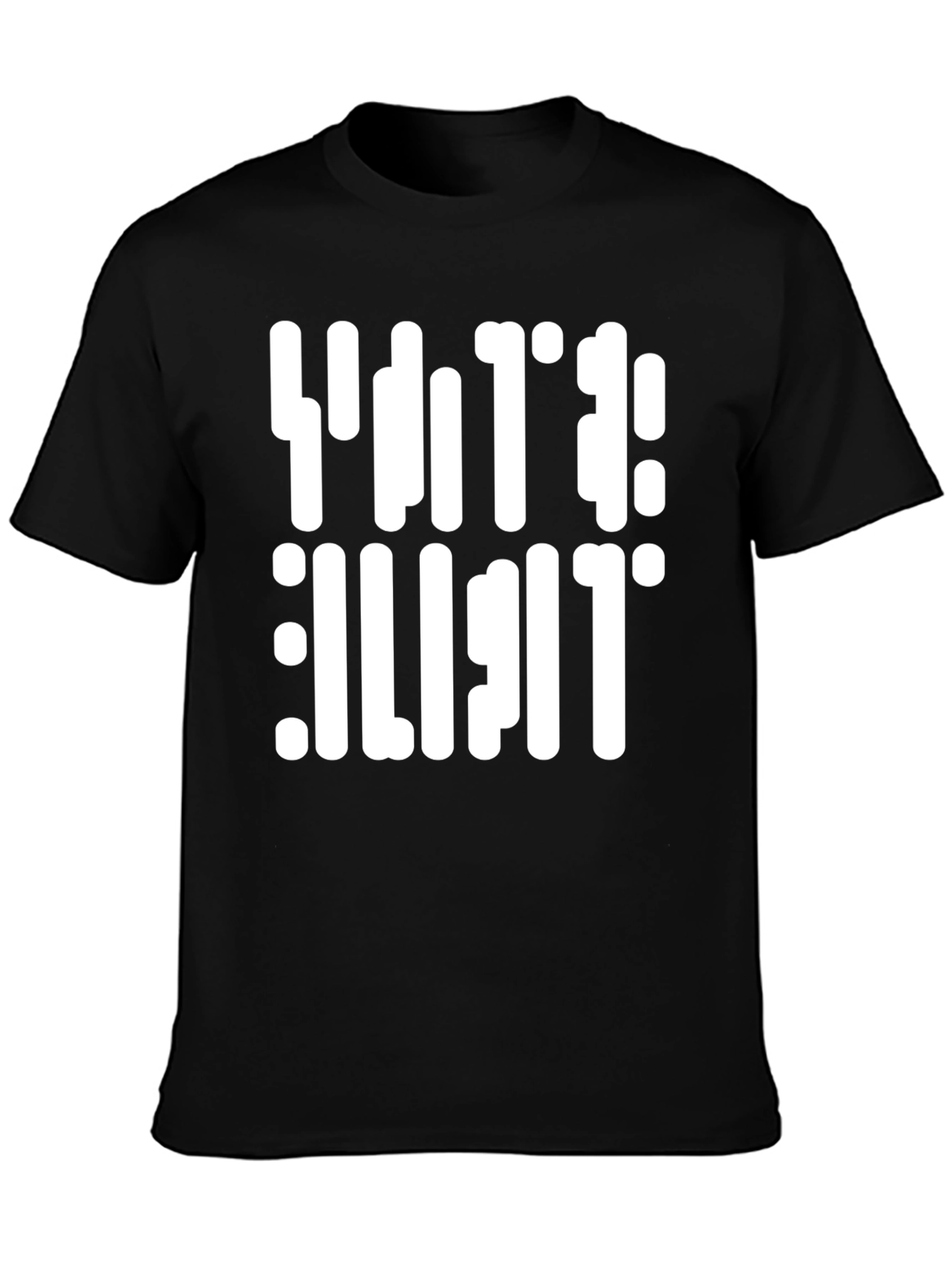 Black Retro Text Black T-Shirt view 3
