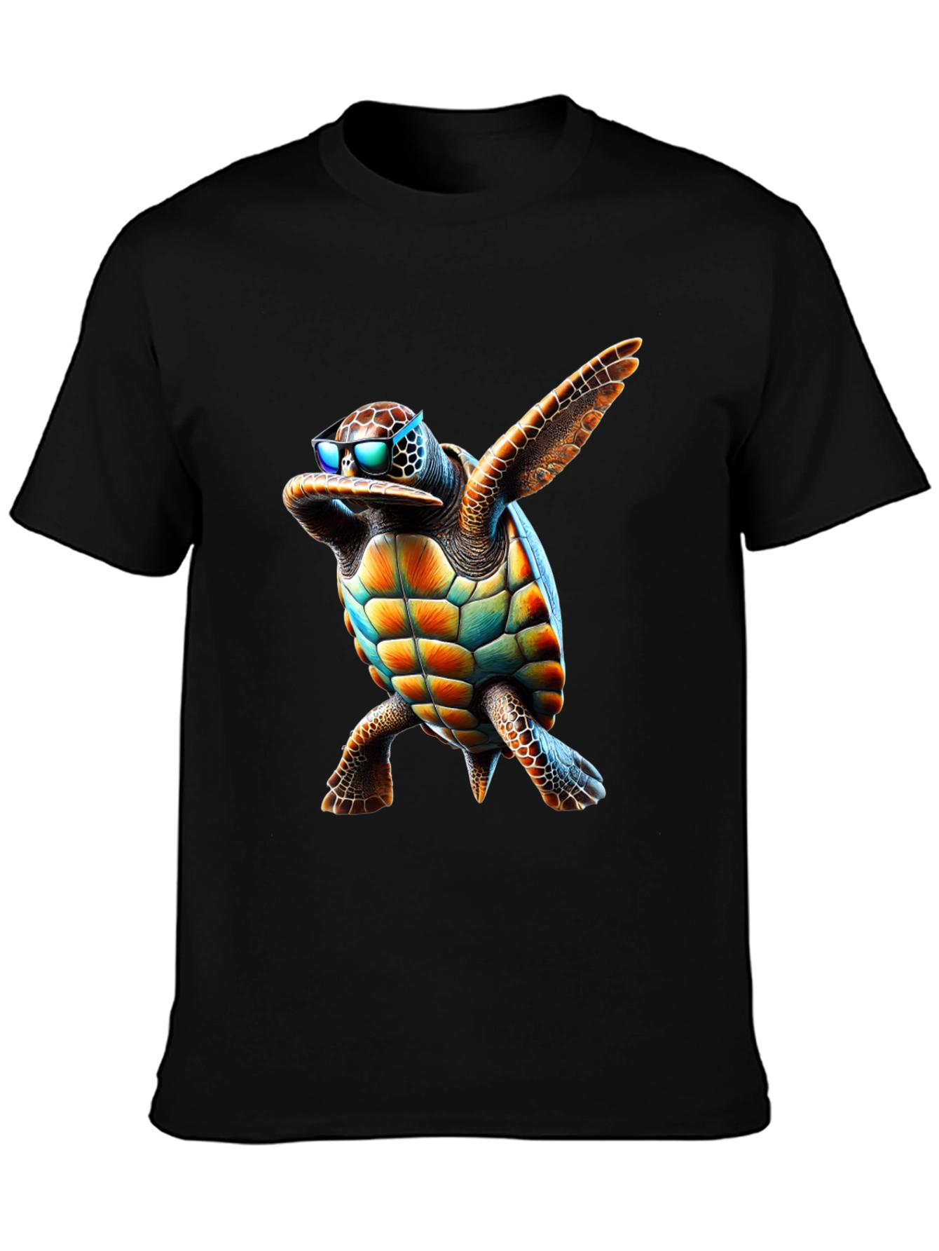 Black Dabbing Turtle Graphic Tee - Cool & Fun view 3