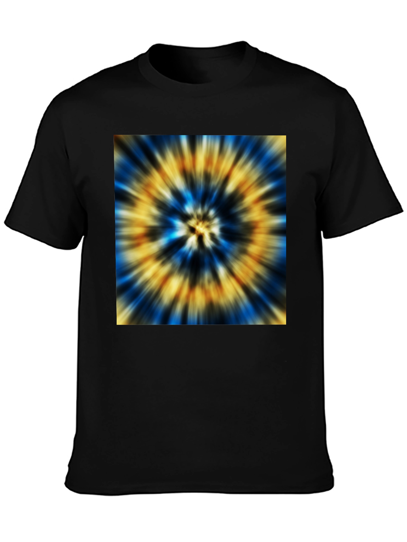 Black Vibrant Tie-Dye Graphic Black T-Shirt view 3