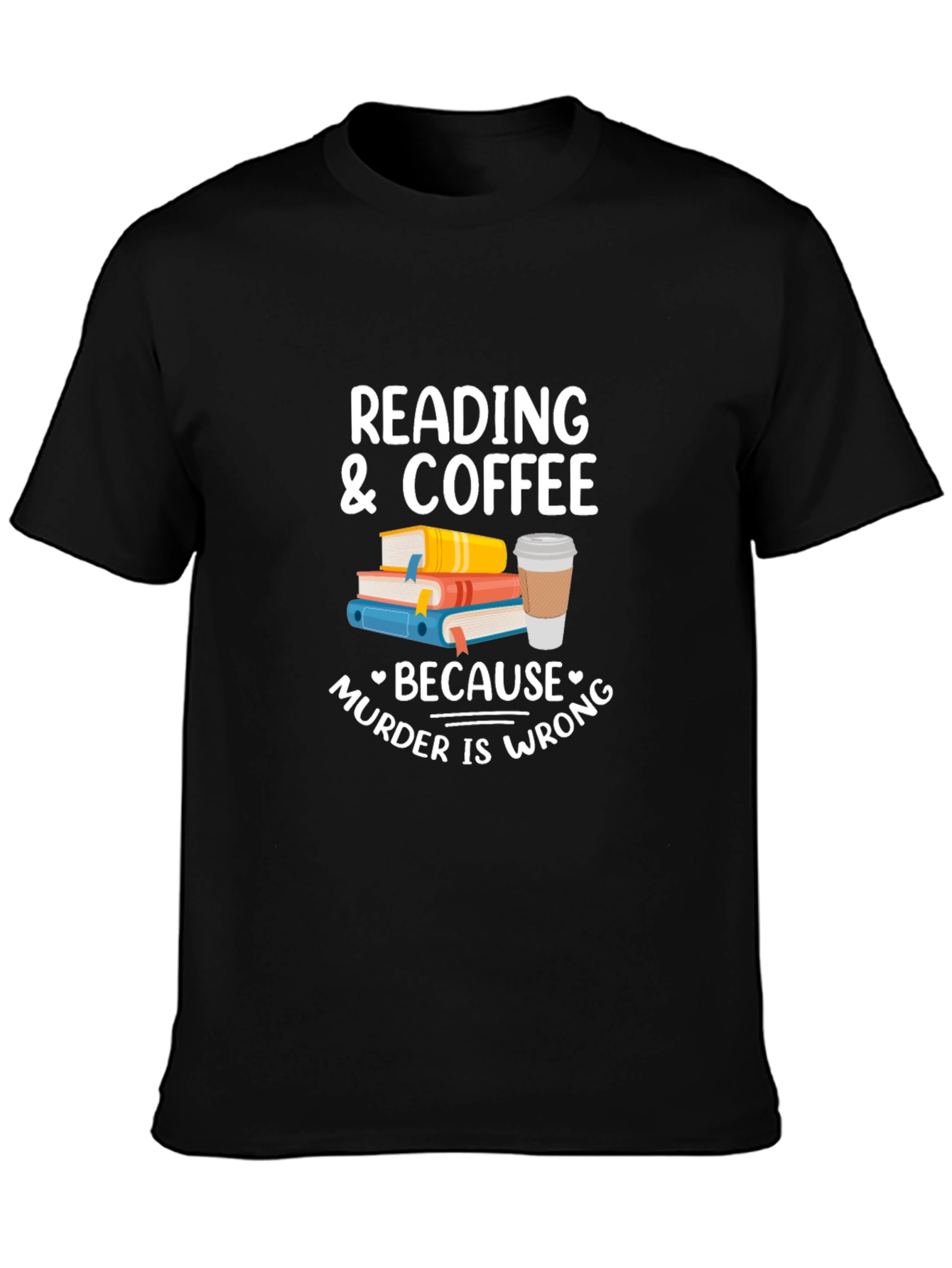 Black Reading & Coffee T-Shirt view 3