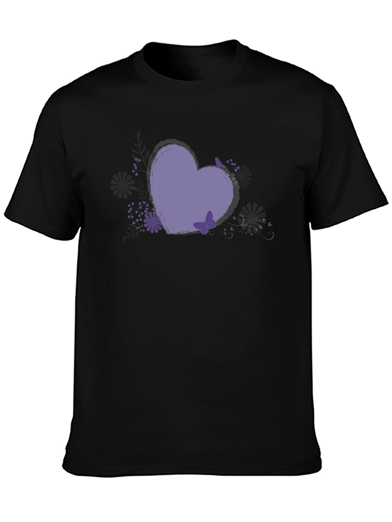 Black Heart Graphic Tee - Black Casual Comfort view 3