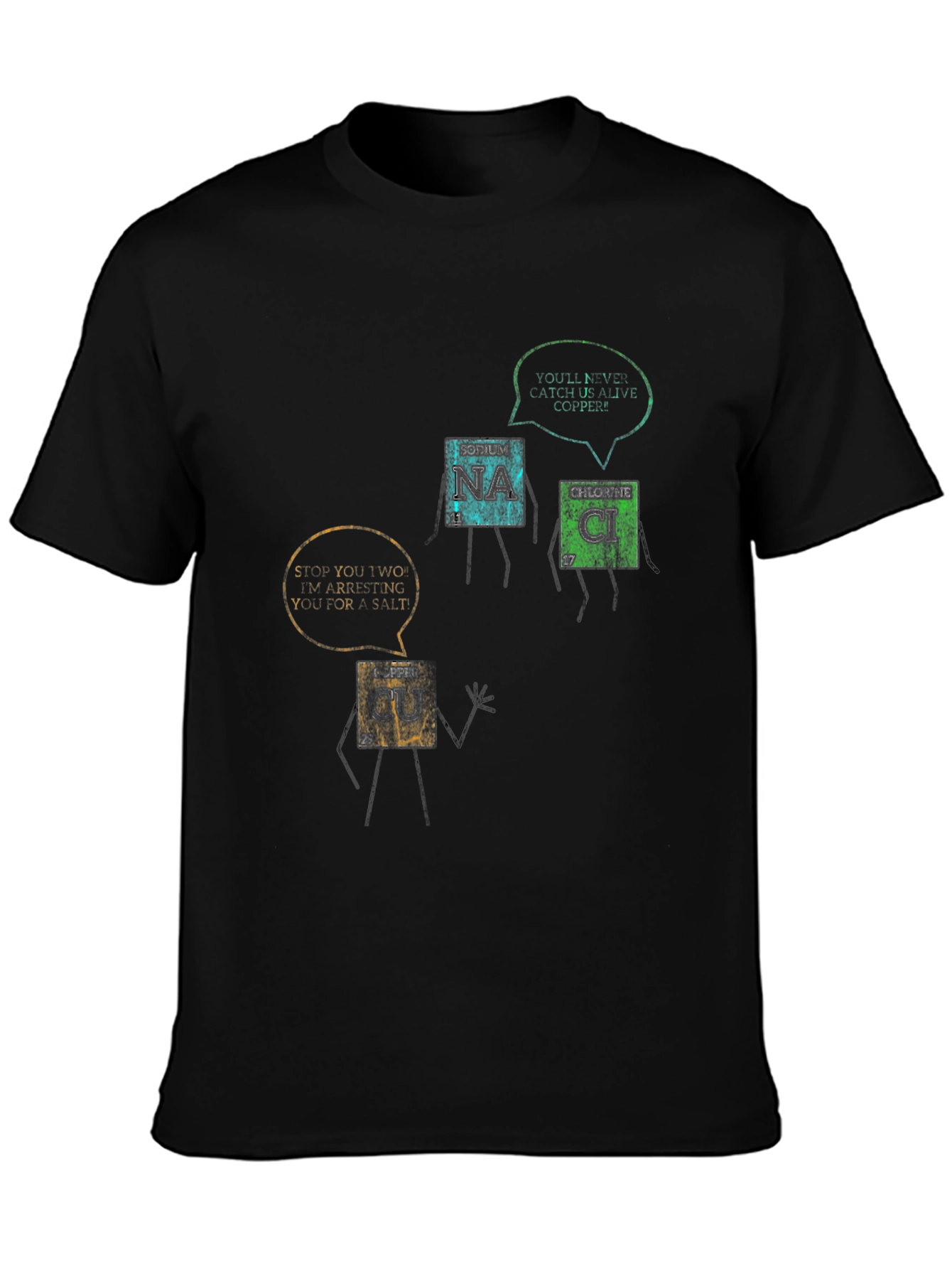 Black Funny Chemistry T-Shirt: Periodic Table Pun view 3