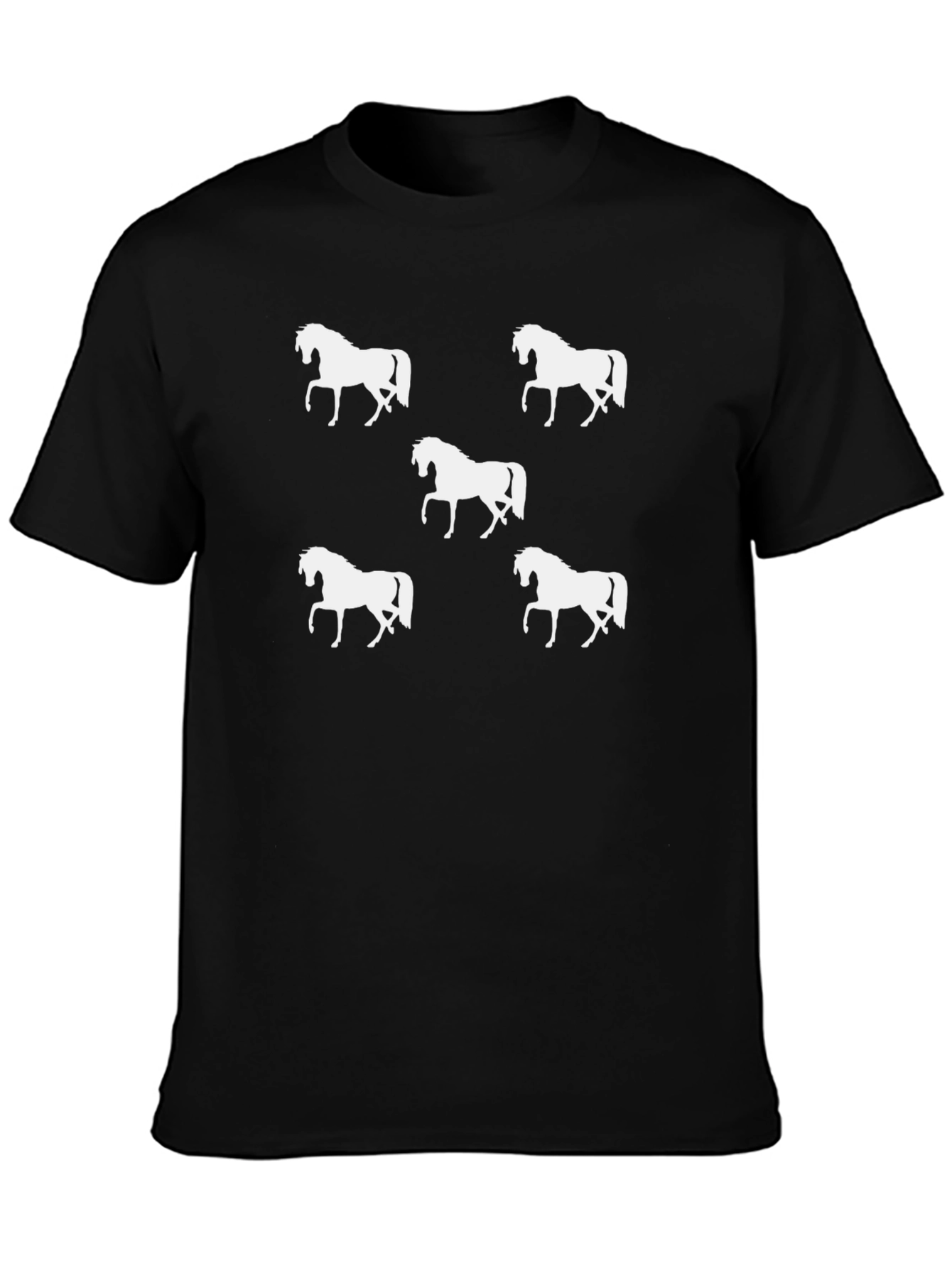 Black Equine Silhouette Tee - Black Cotton Shirt view 3