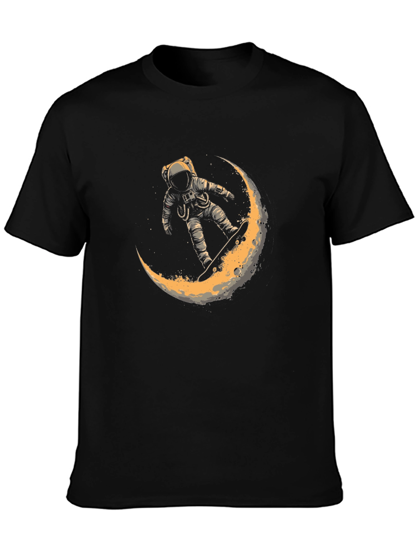 Black Astronaut Moon Ride Graphic T-Shirt view 3