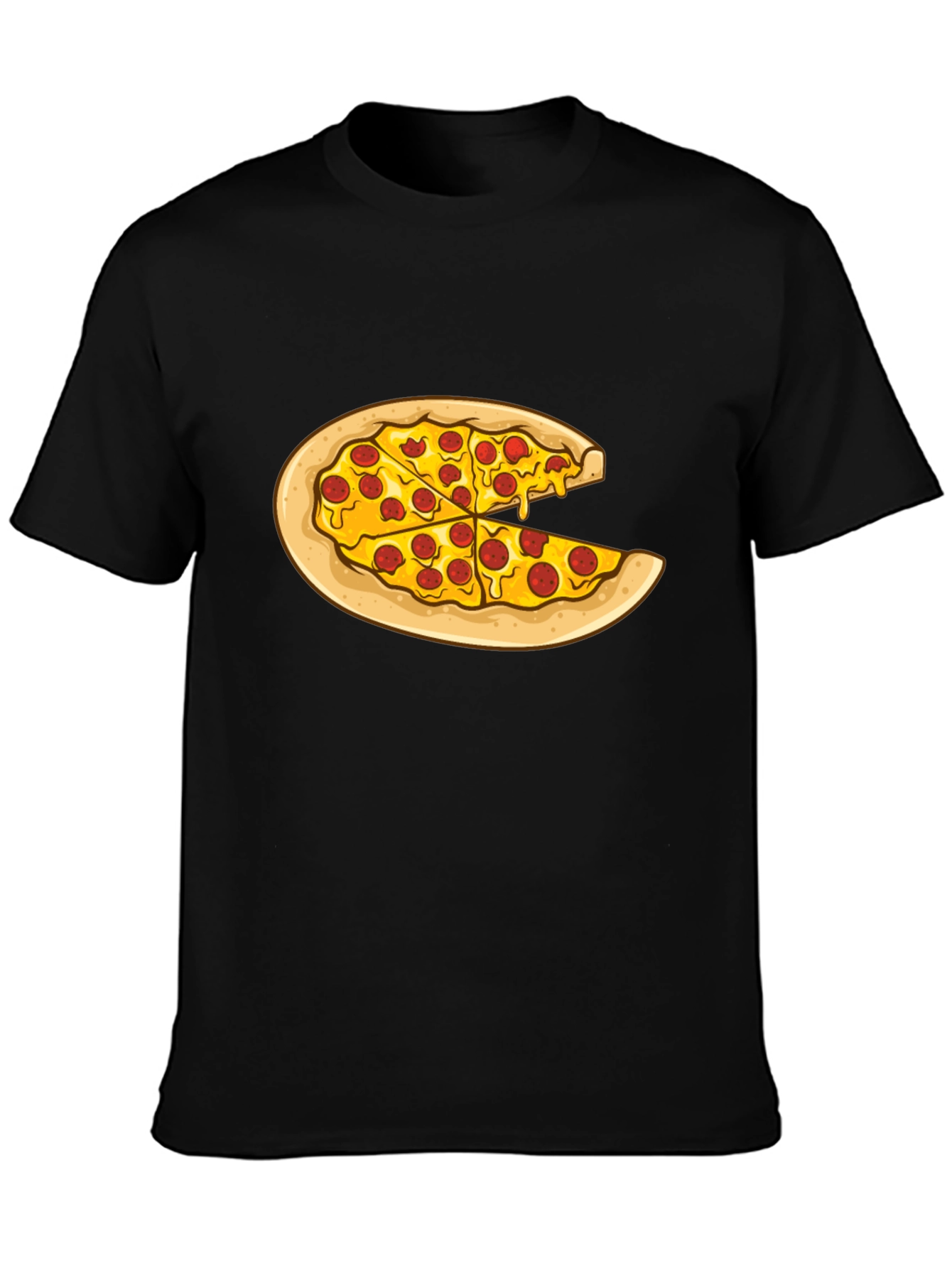 Black Pizza Slice Graphic Tee - Casual Comfort view 3