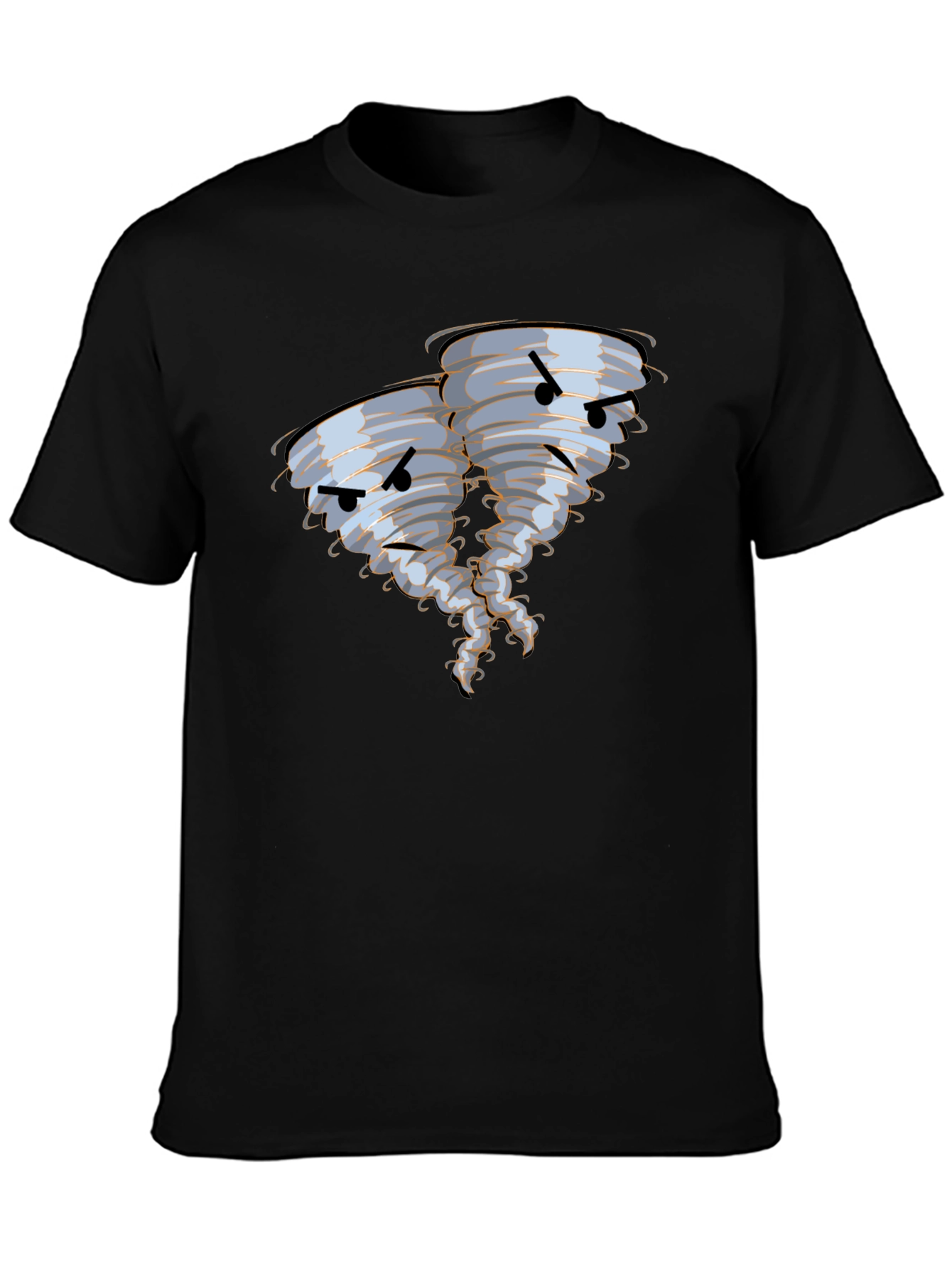 Black Angry Twin Tornado Graphic T-Shirt view 3