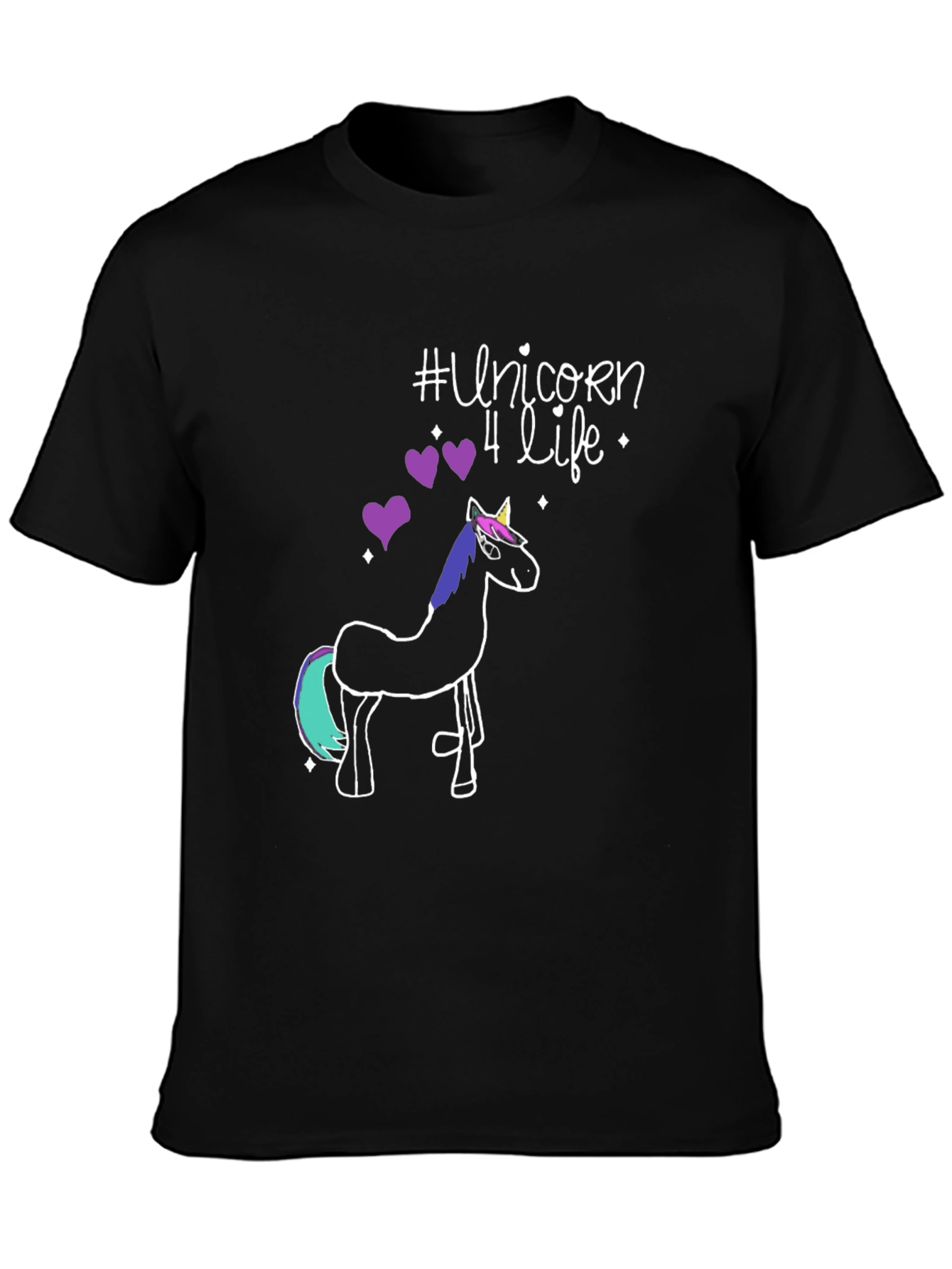 Black Unicorn 4 Life Graphic T-Shirt view 3