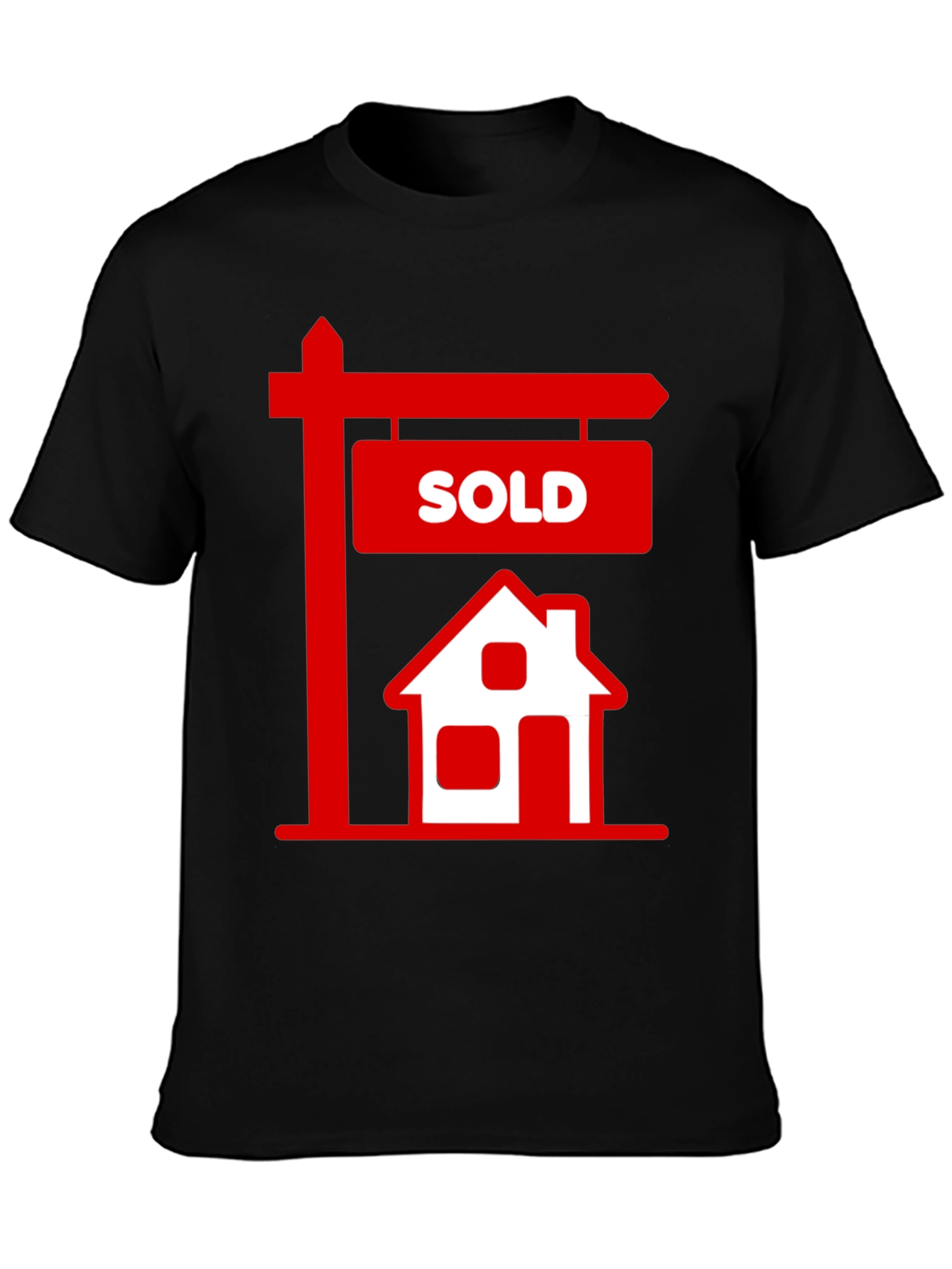 Black Sold House Graphic Tee - Real Estate T-Shirt view 3