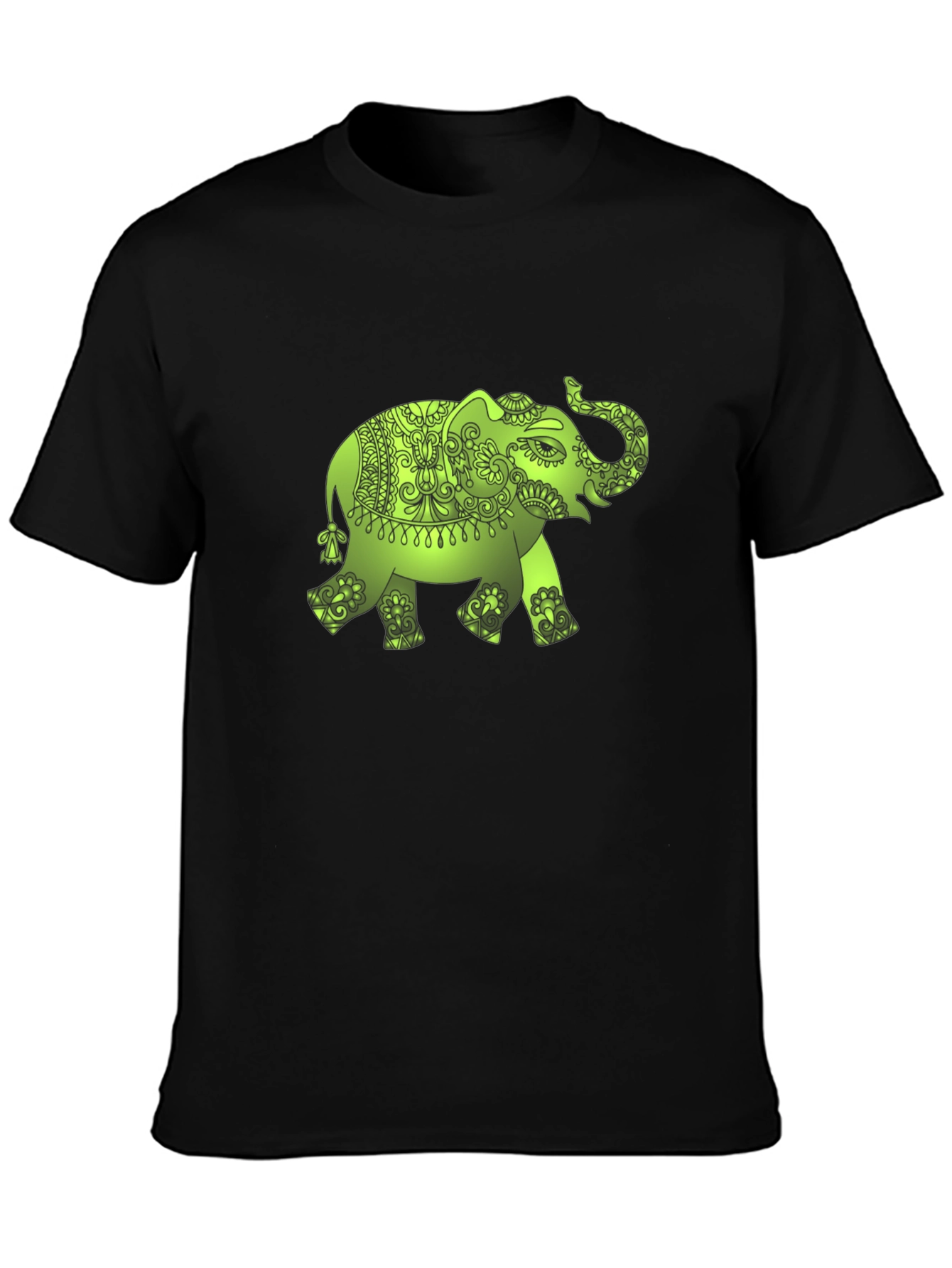 Black Elephant Graphic Black T-Shirt view 3