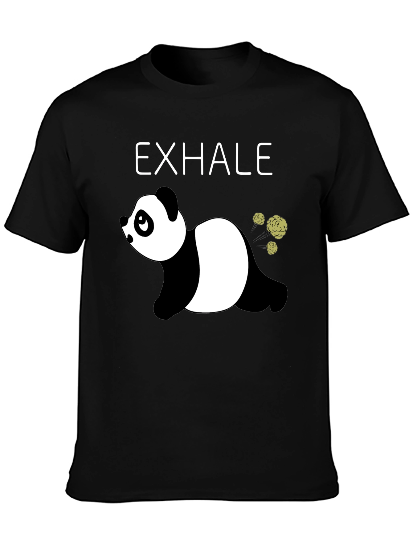 Black Exhale Panda Graphic Tee - Relax & Unwind view 3