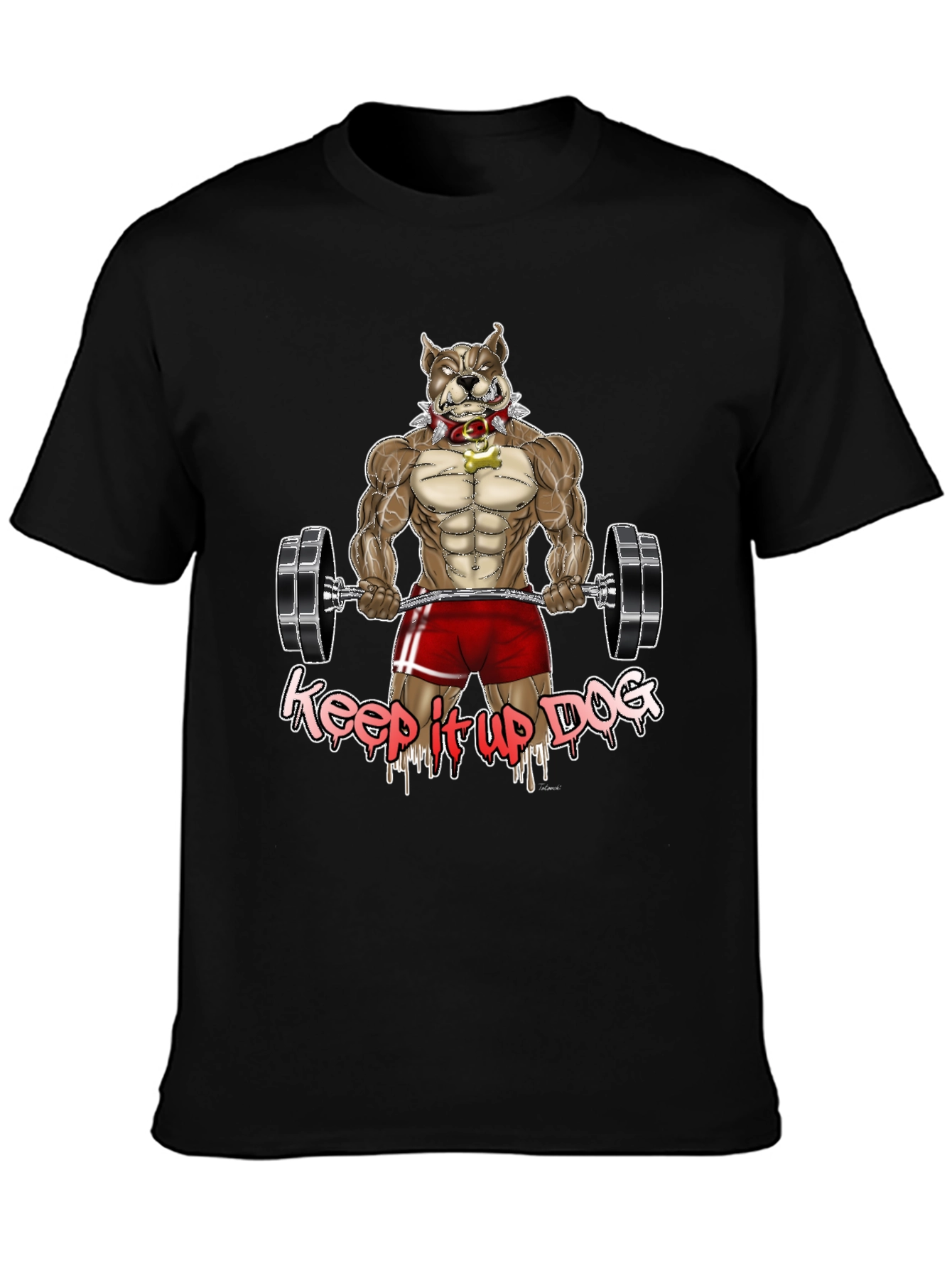 Black Keep It Up Dog Graphic T-Shirt view 3