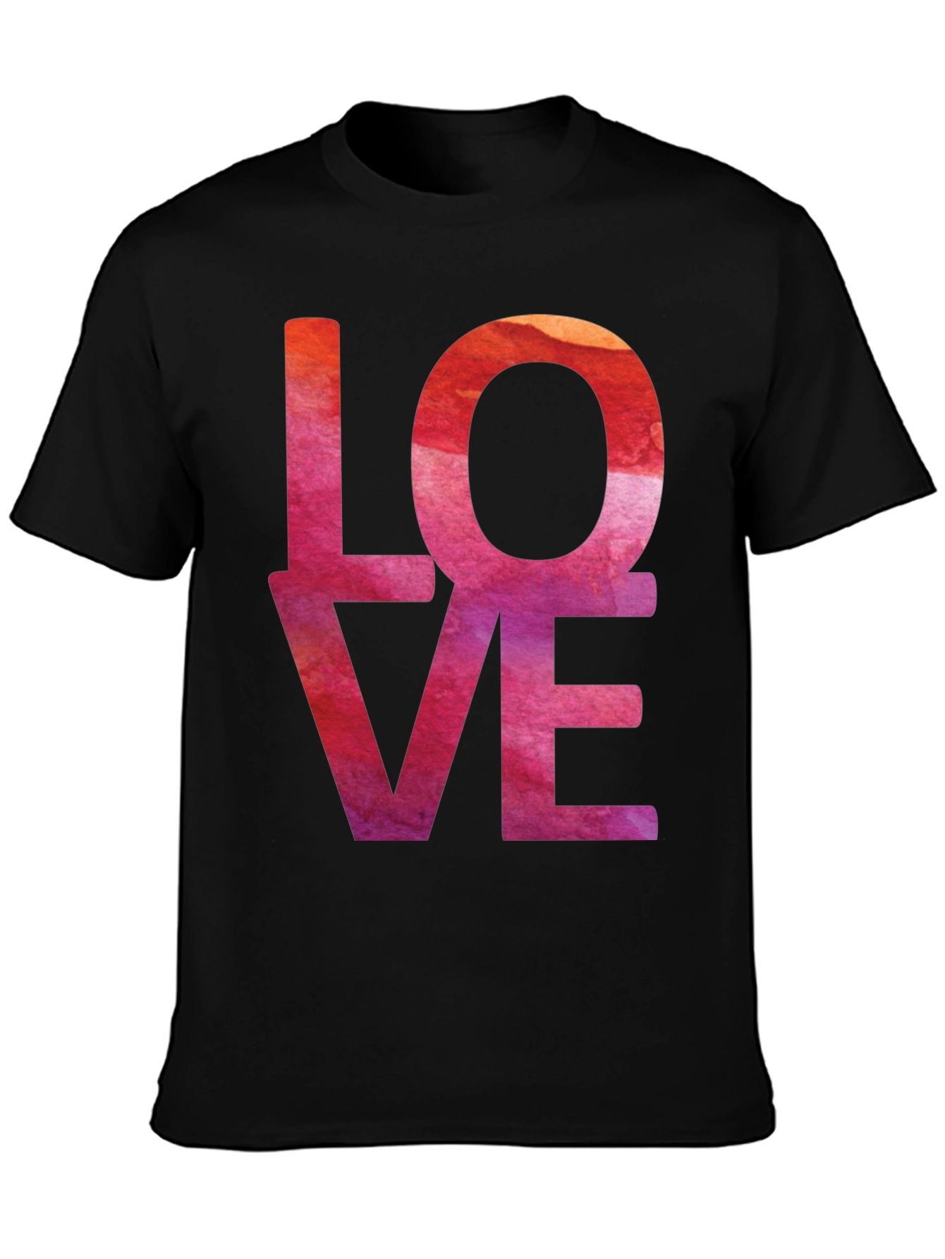 Black Watercolor Love T-Shirt - Artistic Graphic Tee view 3