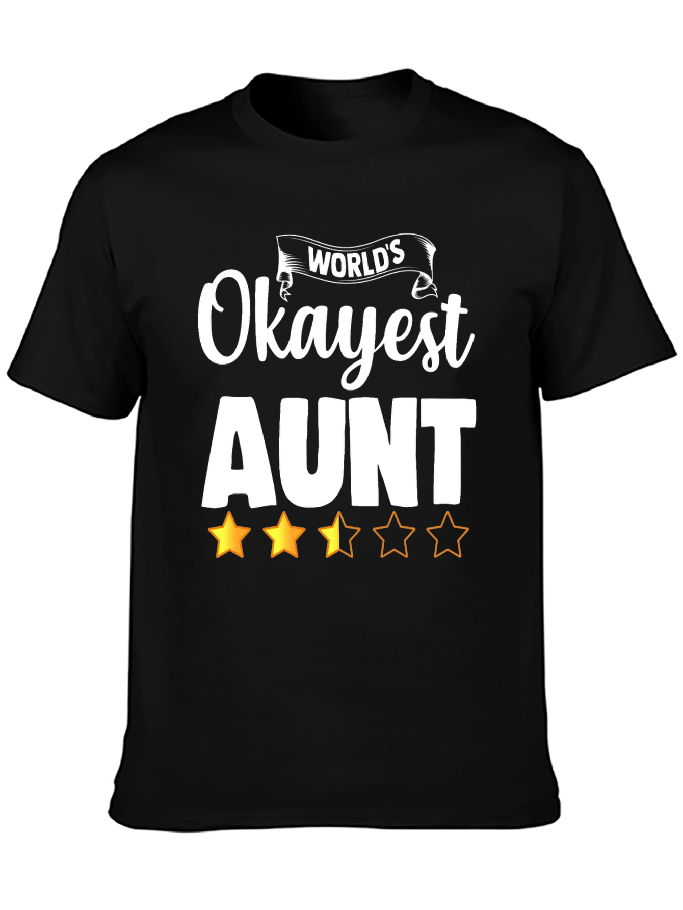 Black World's Okayest Aunt Graphic T-Shirt view 3