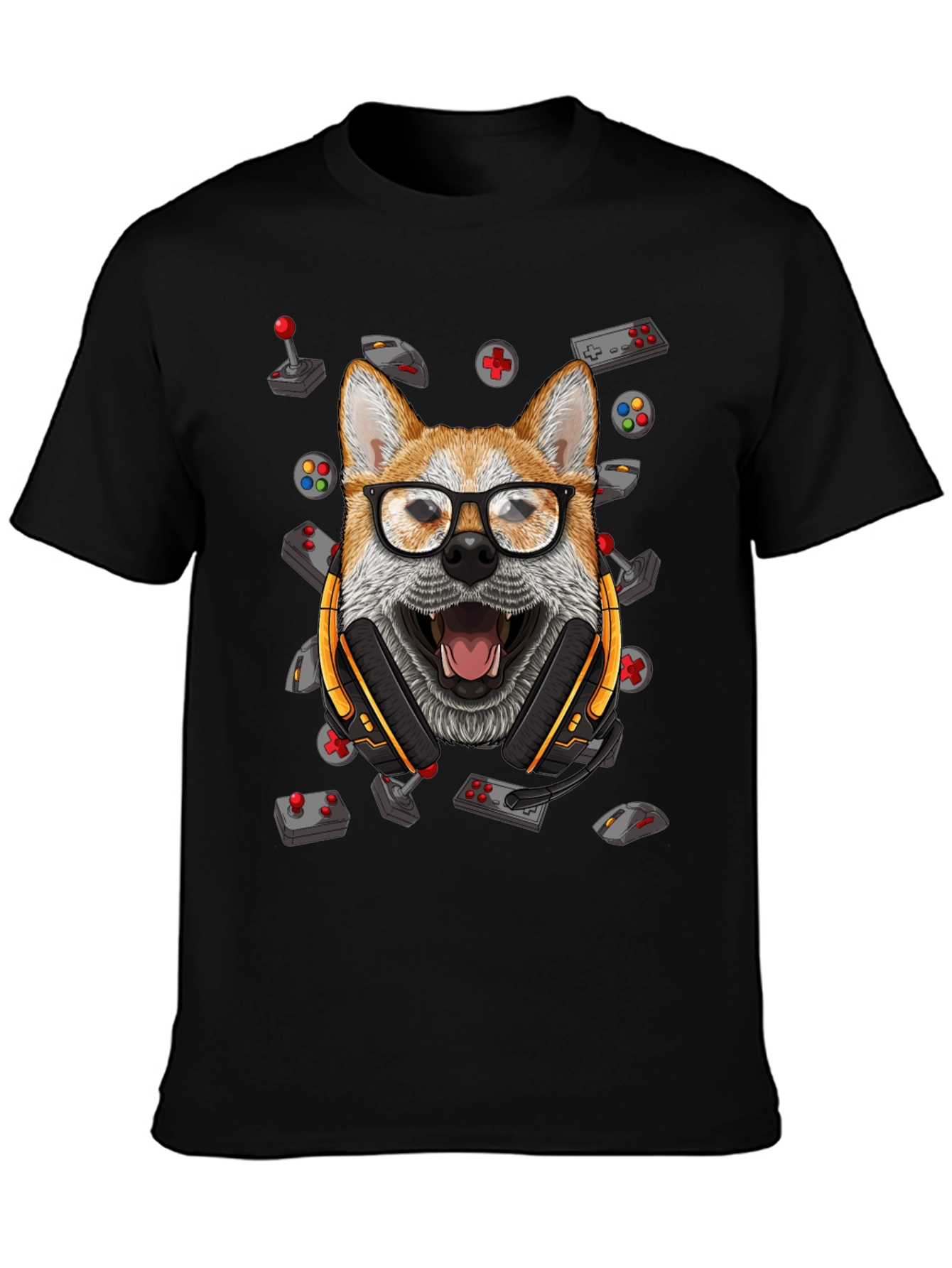 Black Gamer Dog T-Shirt - Playful Graphic Tee view 3