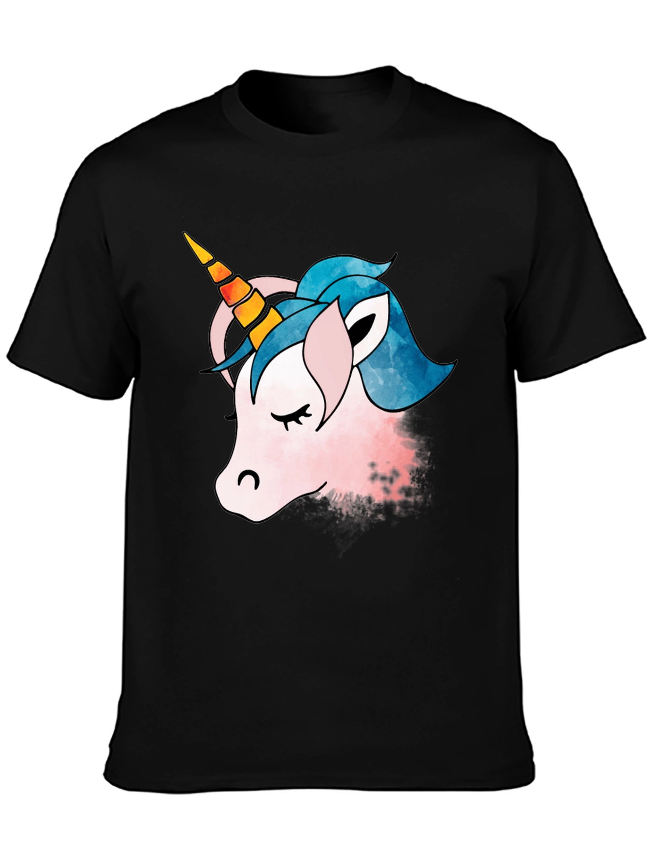 Black Unicorn Graphic T-Shirt - Black Cotton Tee view 3
