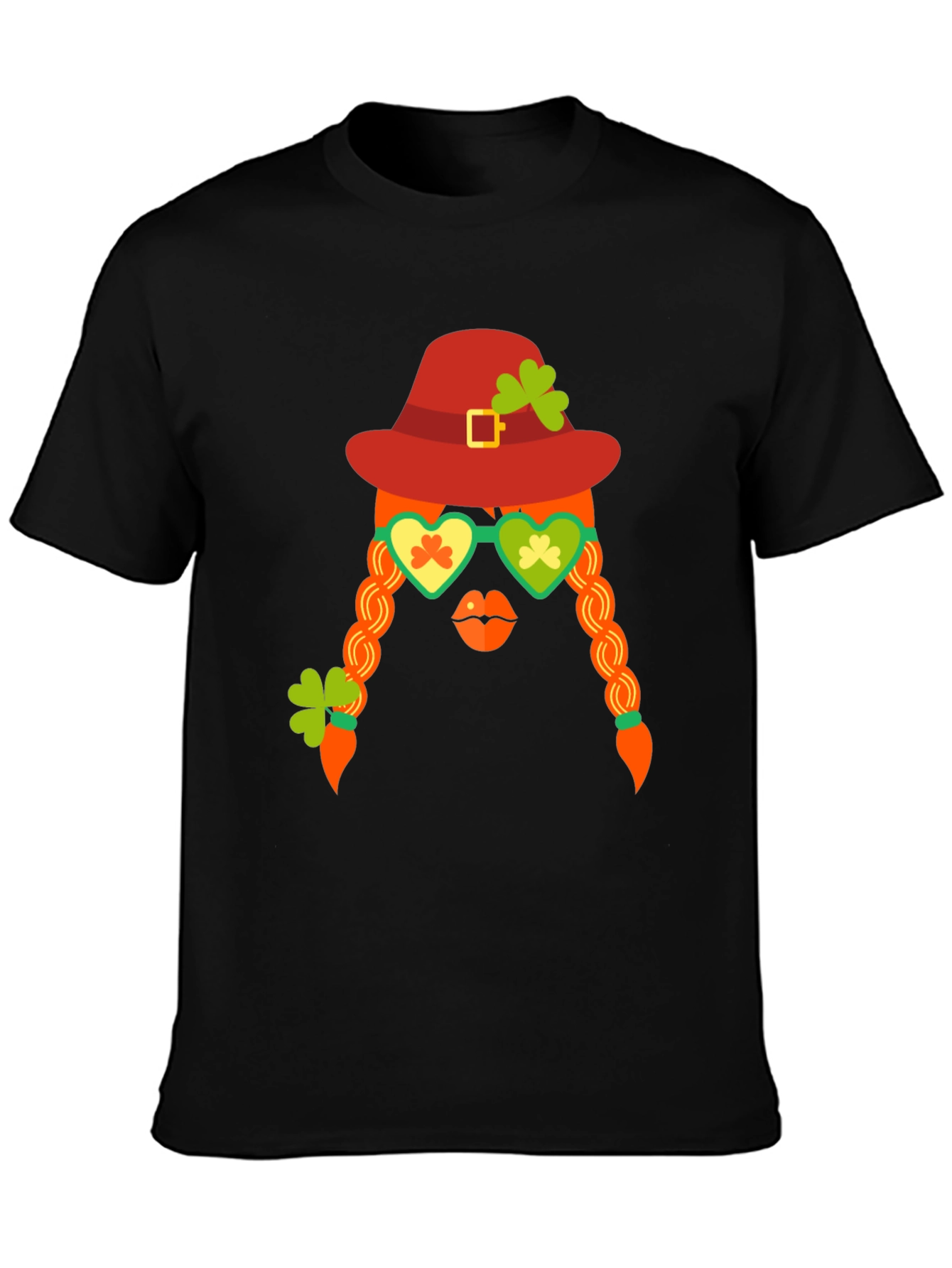 Black St. Patrick's Day Graphic Tee - Leprechaun Girl view 3