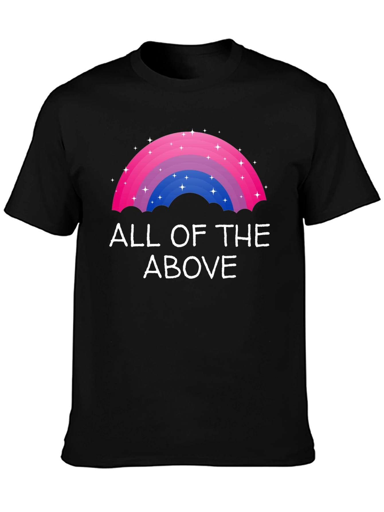 Black Bisexual Pride Rainbow All of the Above T-Shirt view 3
