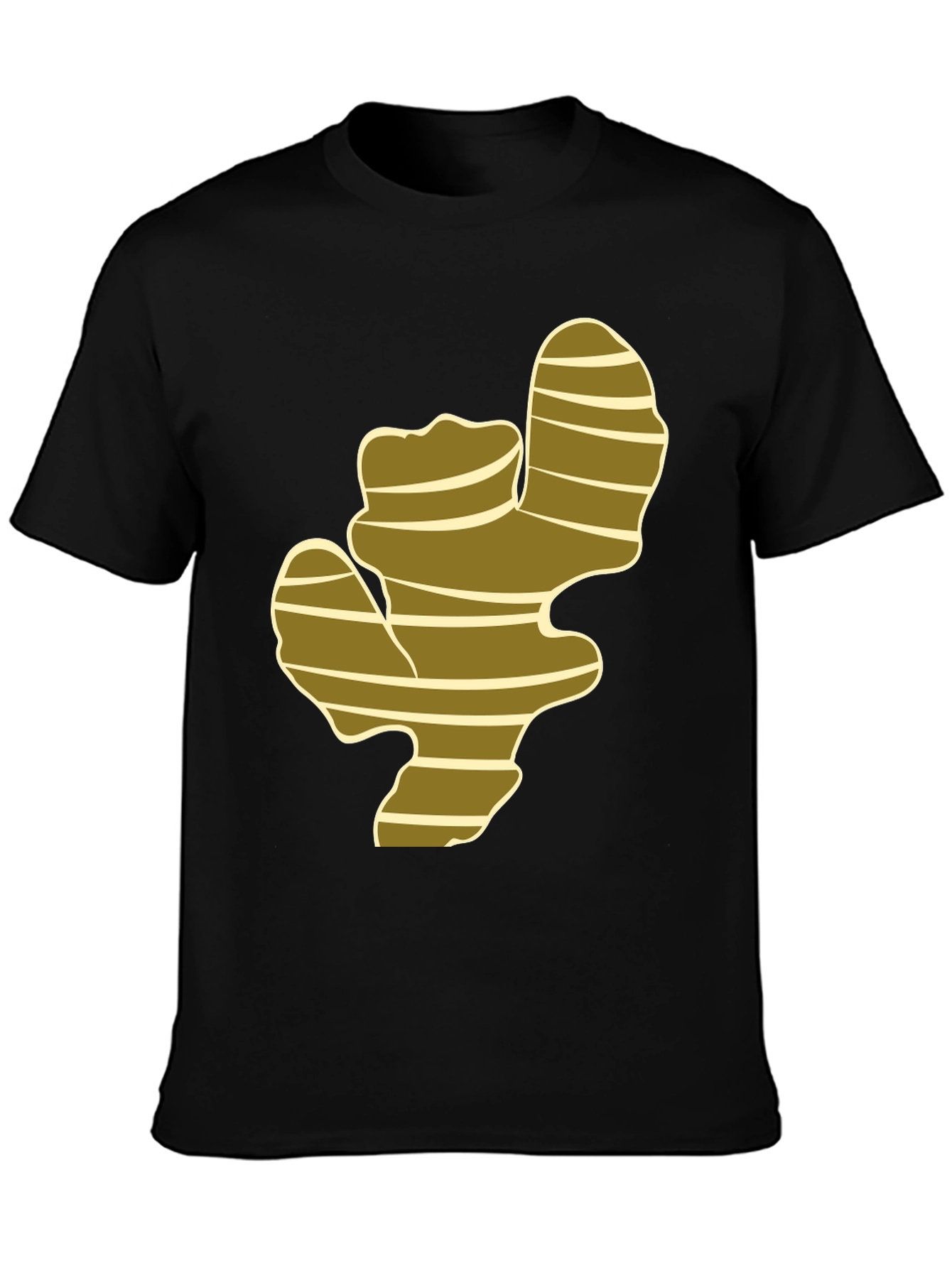 Black Ginger Root Graphic Print Black T-Shirt view 3