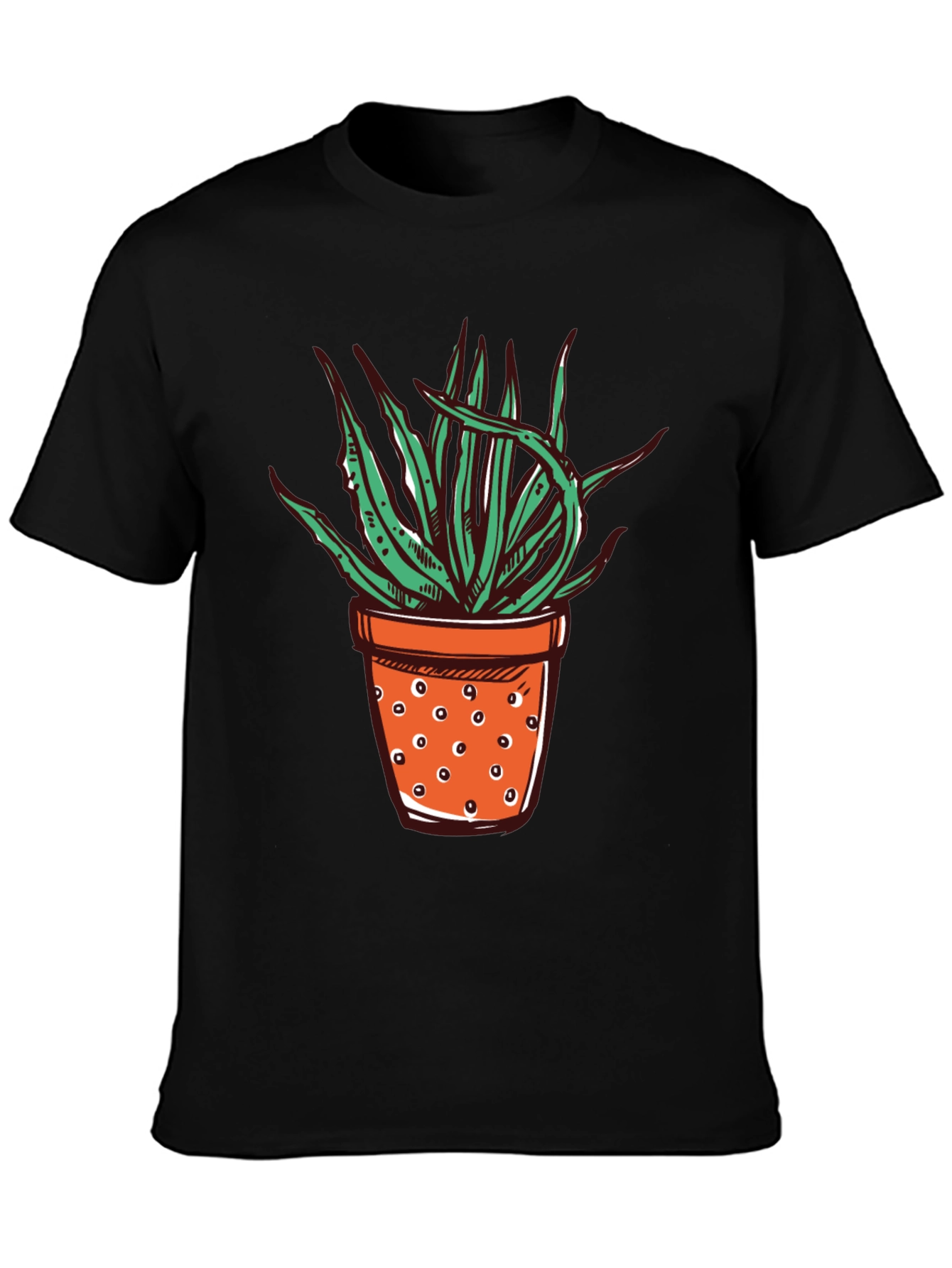 Black Potted Plant Graphic Tee - Unique Design view 3