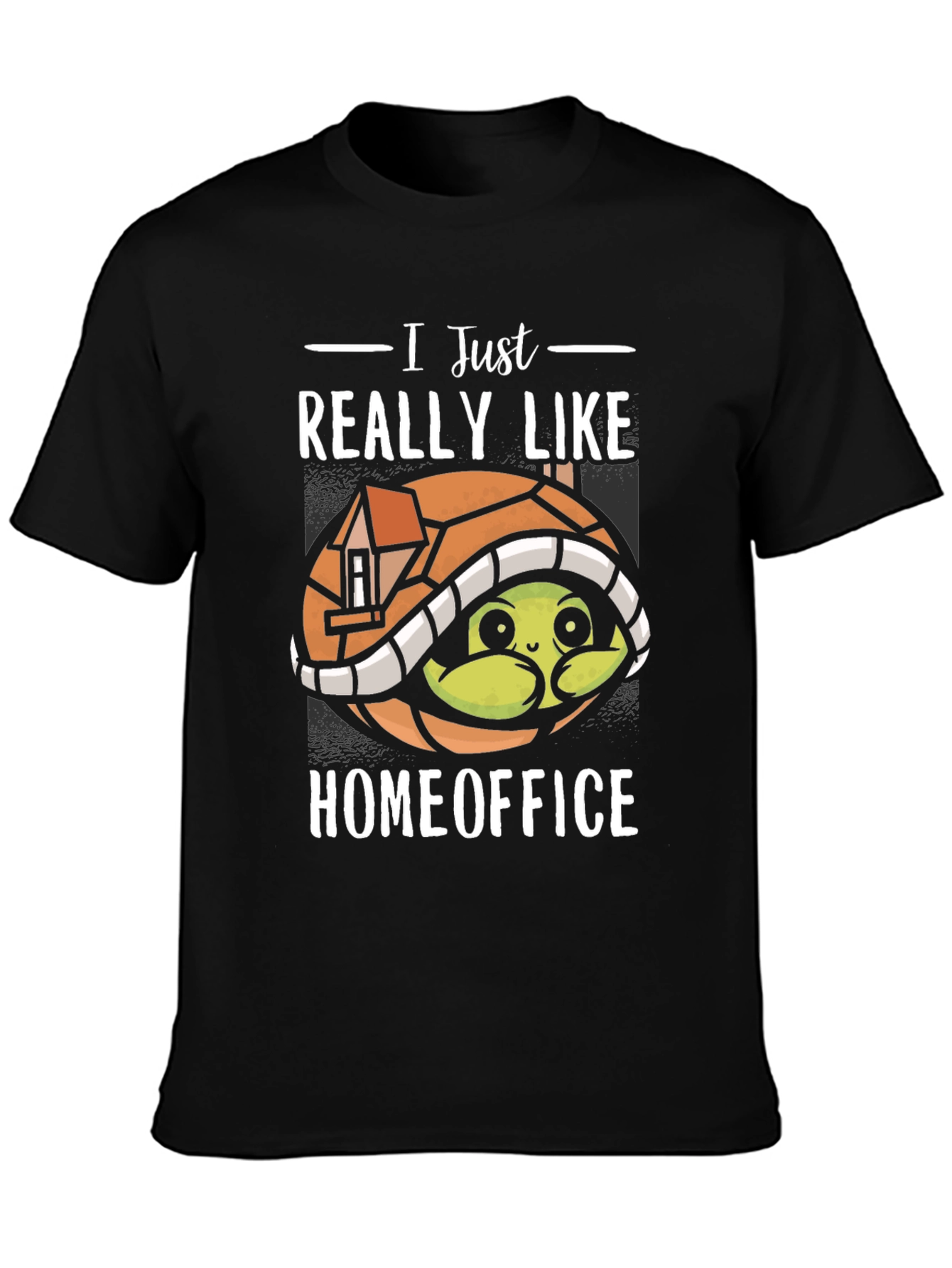 Black Home Office Turtle T-Shirt - Work From Home Comfort view 3