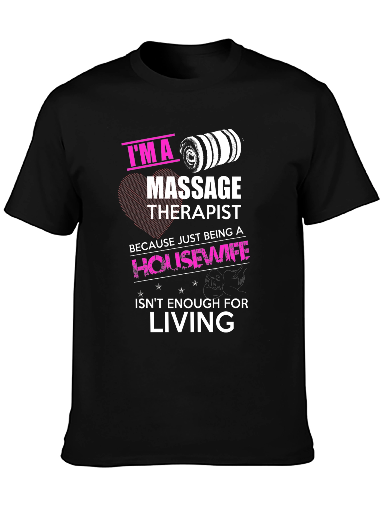 Black Massage Therapist Funny T-Shirt view 3