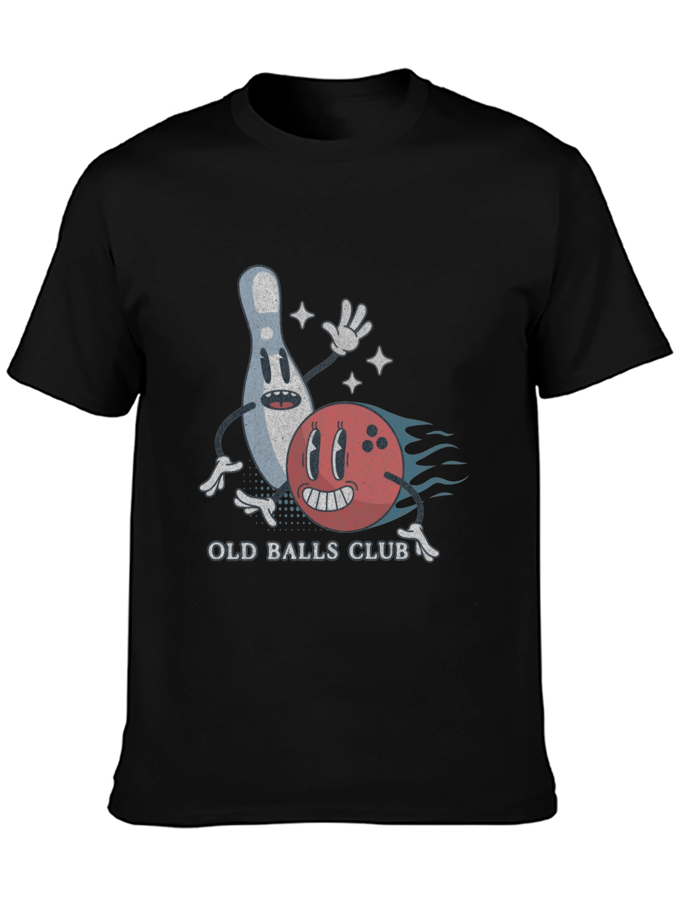 Black Old Balls Club Bowling T-Shirt view 3