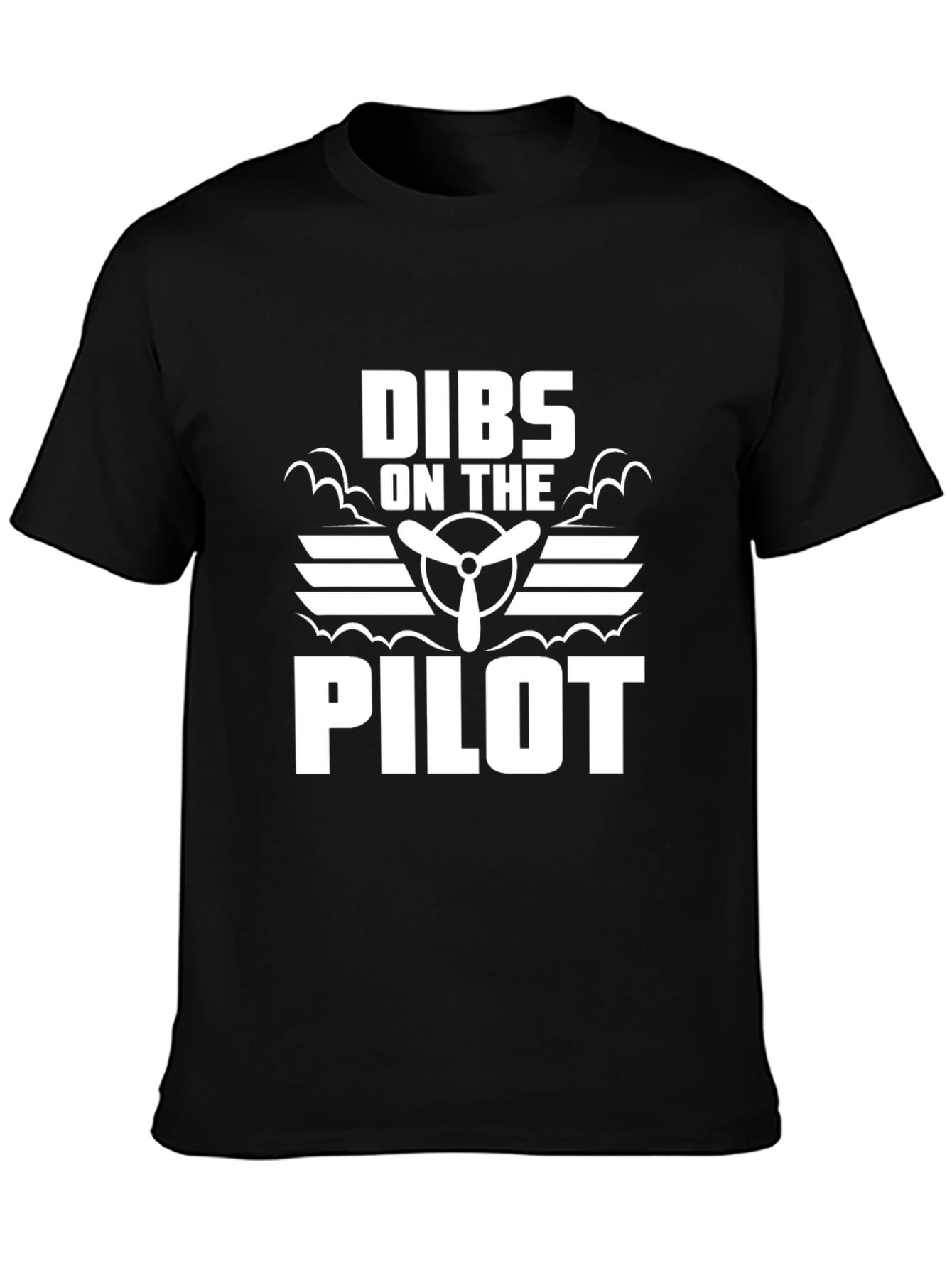 Black Dibs on the Pilot Graphic Tee - Aviation Humor Shirt view 3