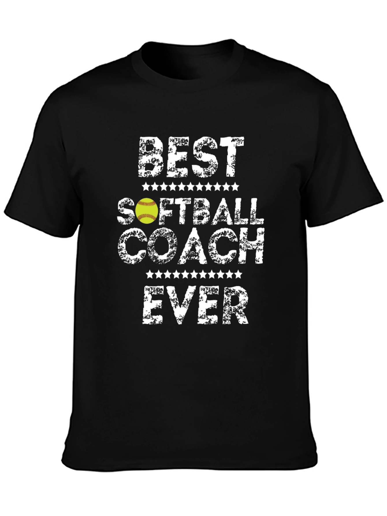 Black Best Softball Coach Ever T-Shirt - Gift for Coaches view 3
